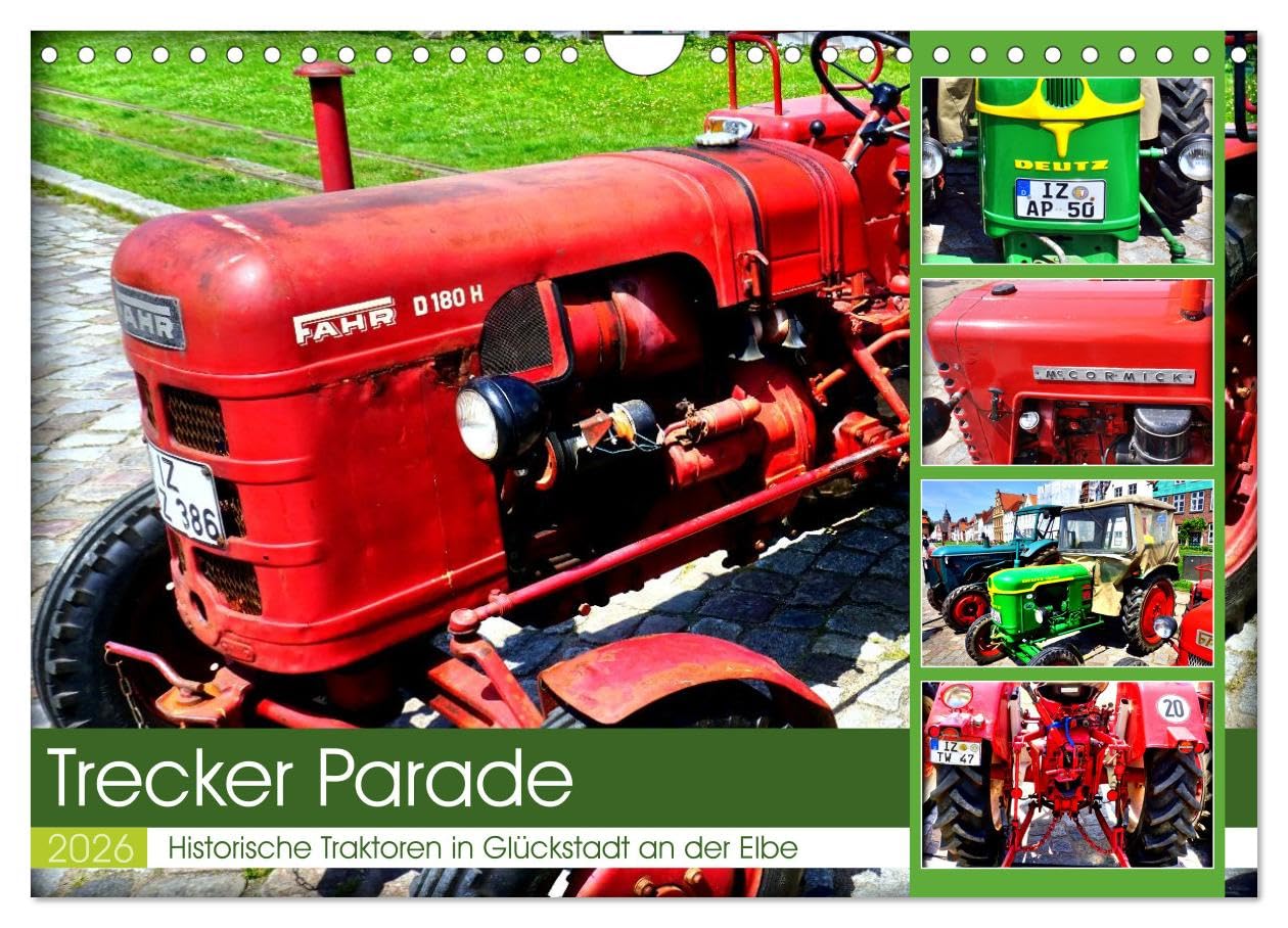 TRECKER PARADE - Historic tractors in Glückstadt on the Elbe UK-Version (Wall Calendar 2026 DIN A4 Landscape), CALVENDO 12 Month Wall Calendar — image 1