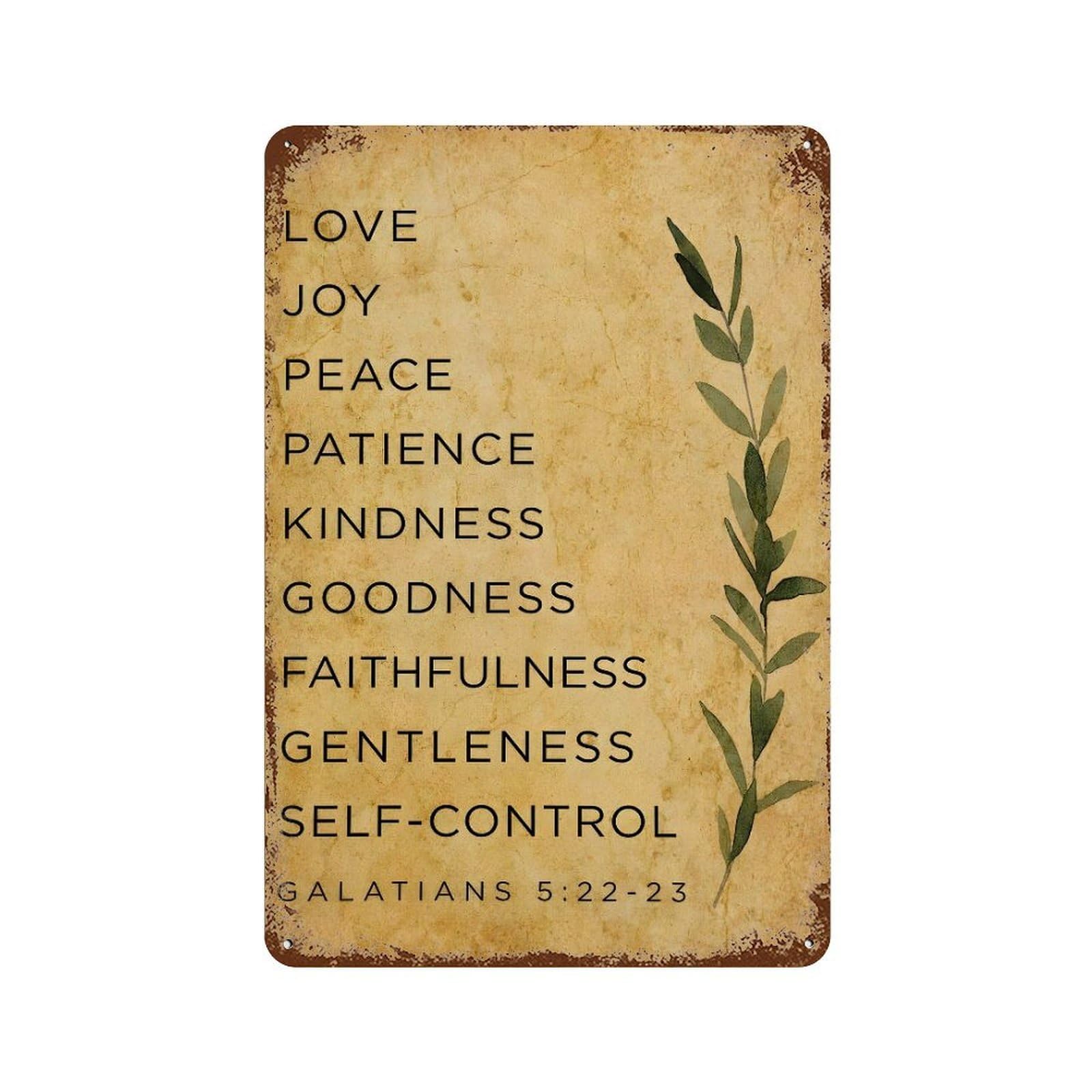 xiaoxiaoshen Bible Verse Wall Art Galatians 5 22 Wall Decor Art Metal Tin Poster Modern Home Decor Art Home Bar Shop Decorations Vintage Sign 30x20cm