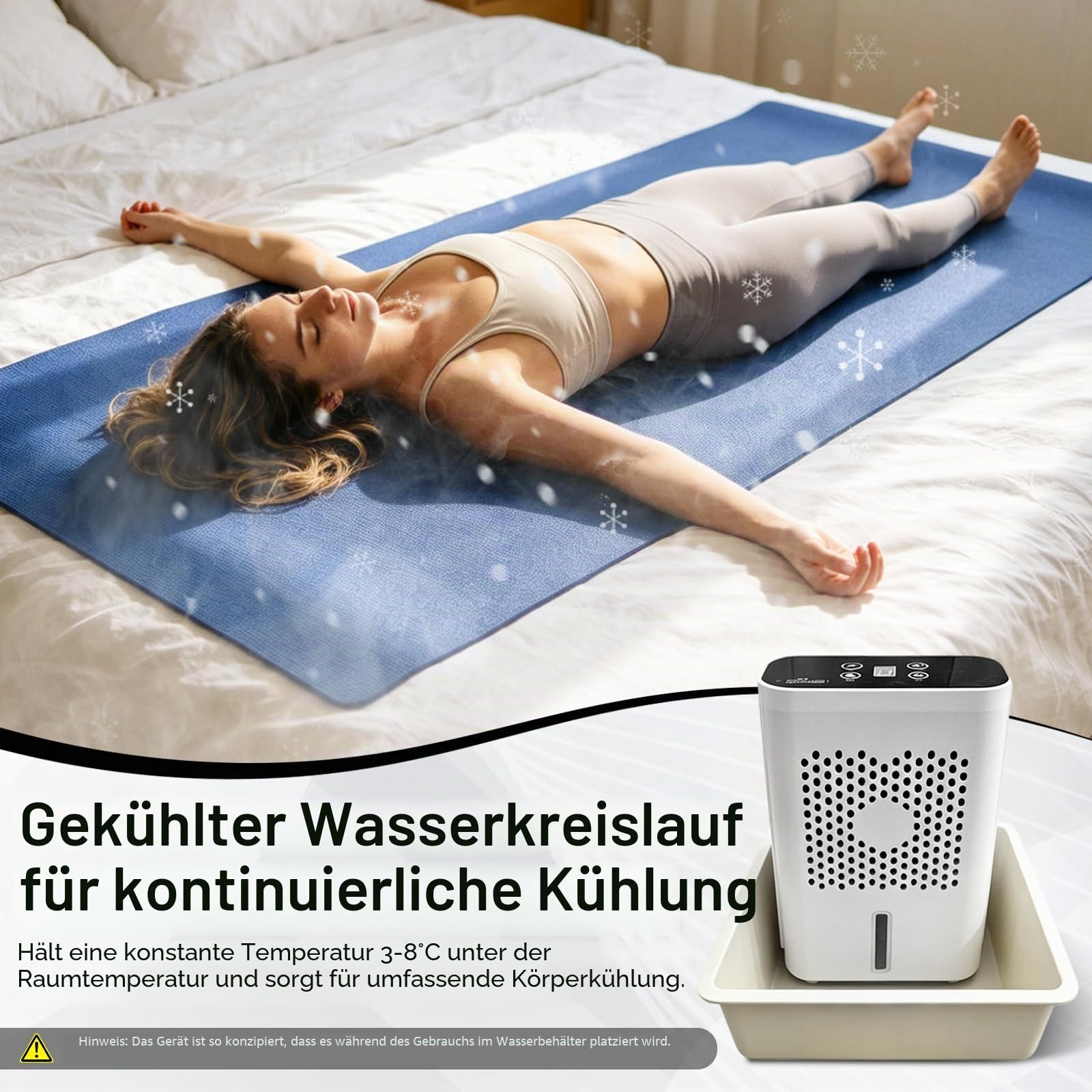 Kühlende Matratzenauflage, Kühlmatte Bett für Heißschläfer Wassergekühlte
