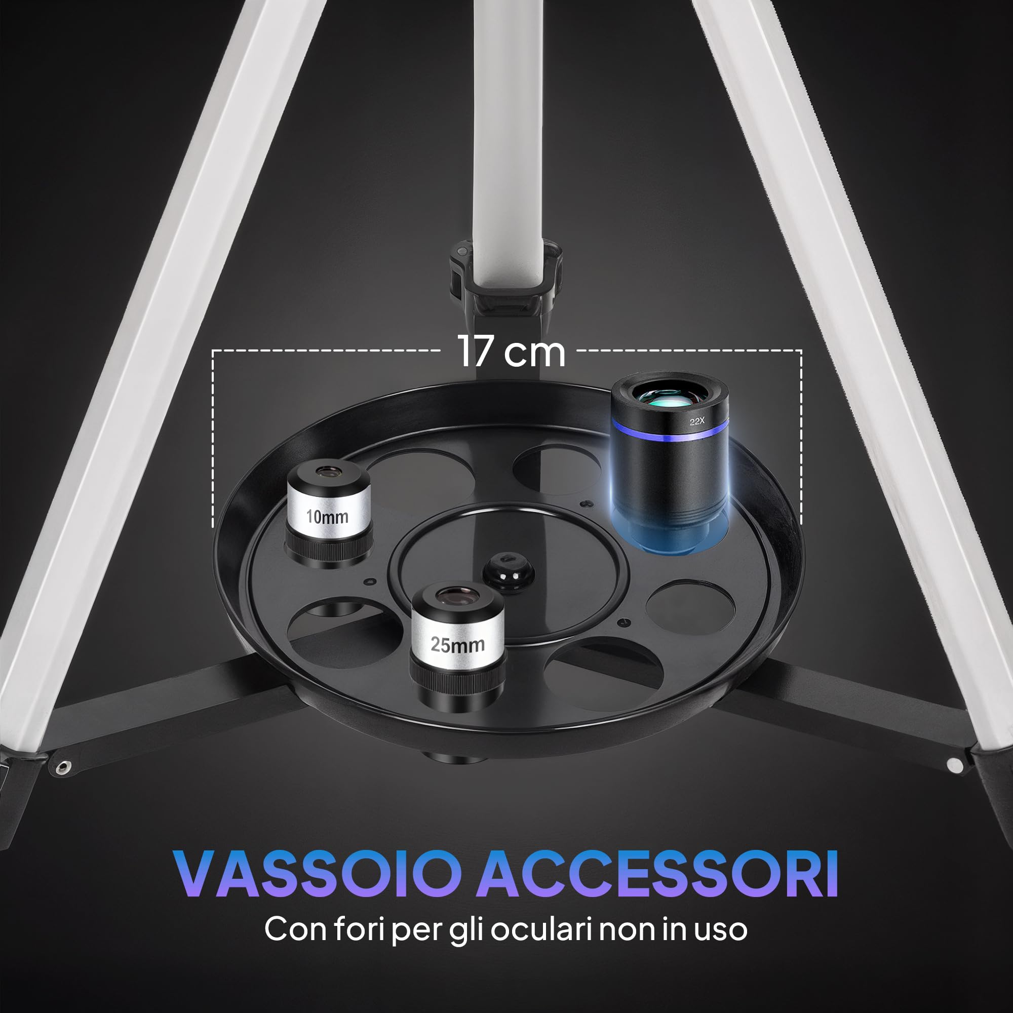 Outsunny Telescopio Astronomico con 70mm Apertura/400mm 40X/16X Bianco | Telescopio Rifrattore Portatile, Adattatore Telefono, Borsa da Trasporto, Treppiede Regolabile in Altezza, per Adulti