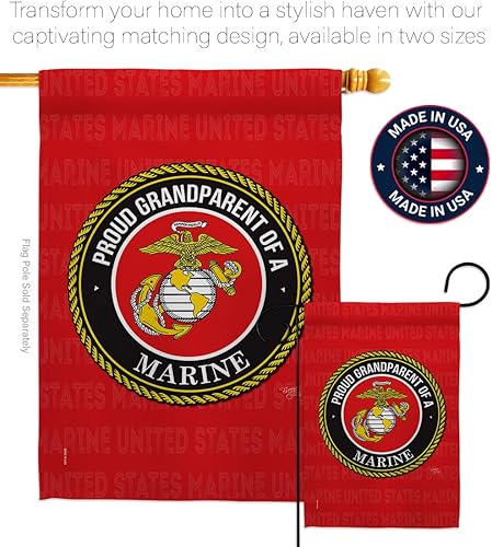 Miniatura 4 de Juego de bandera de los Marines de los abuelos orgullosos con colgador de pared, tapiz decorativo de las Fuerzas Armadas USMC Semper Fi Veterano
