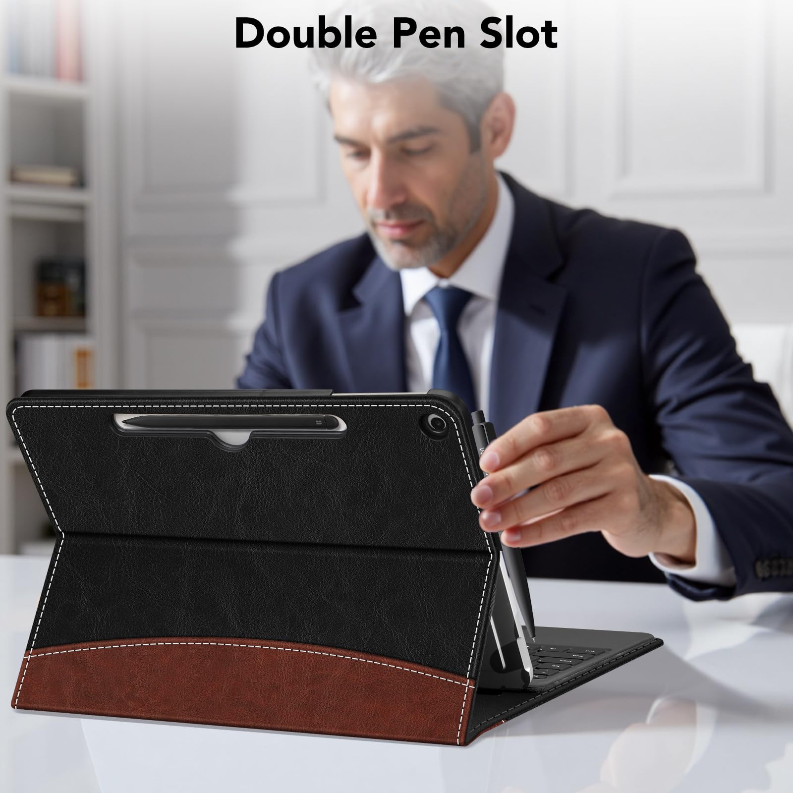Fintie Funda para Microsoft Surface Pro de 12 Pulgadas, 1ª edición (2025), Cartera de visión de múltiples ángulos, Funda de Negocios con Bolsillo y Soporte para lápiz Capacitivo, Compatible con