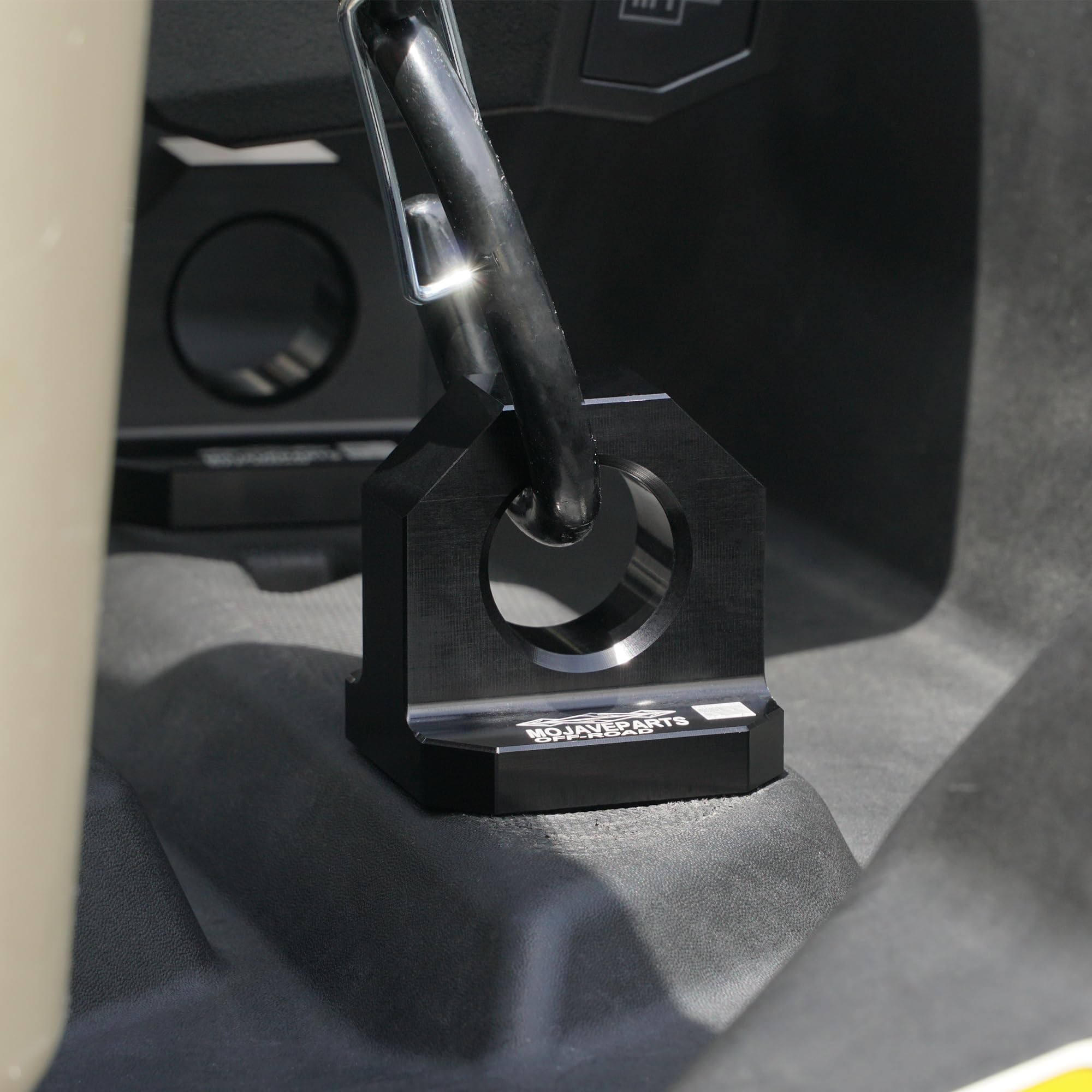 SXS UTV - Tie Down Anchors for Can-Am Maverick X3 and Polaris RZR - Tie Down Coolers, Spare Tire, Tool Box, Wood, etc - Heavy Duty Billet Aluminum 6061-T6 - Black (2 Pack) Made in The USA