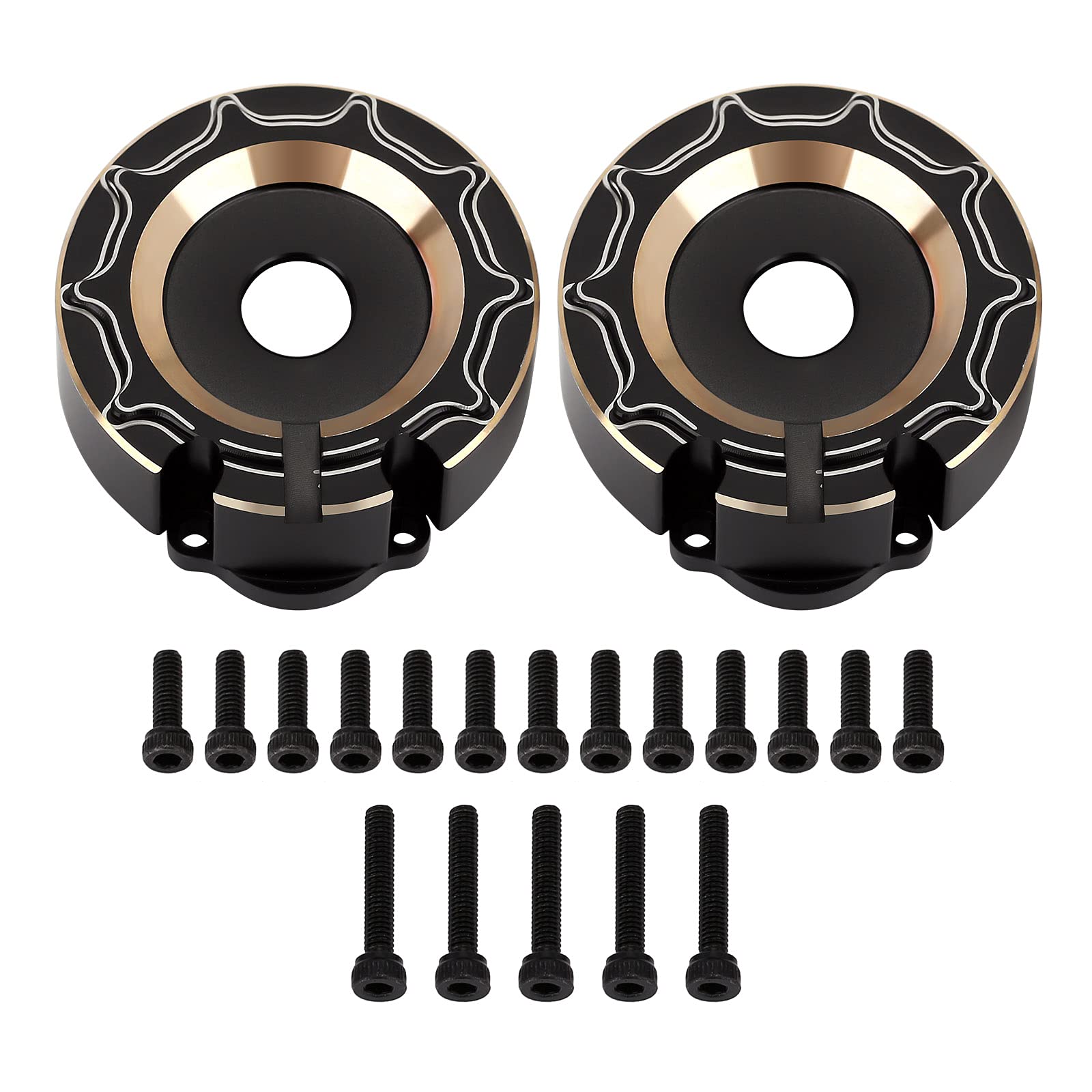 INJORA Brass Counterweight 104g Outer Portal Drive Housing for 1/10 RC Crawler Car TRX4 TRX6 Black Upgrade Parts,2pcs