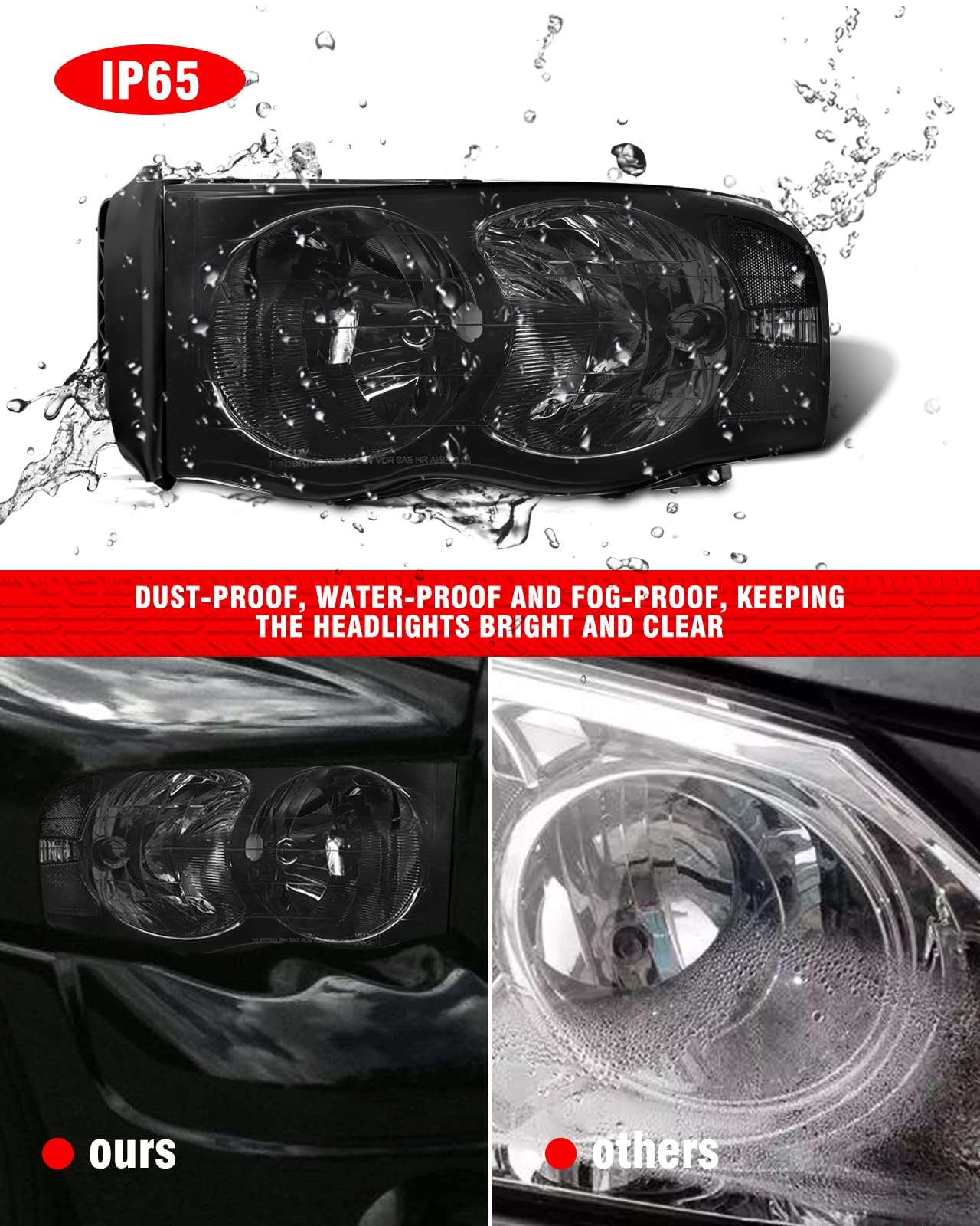 Rear structure of headlight showing adjusters