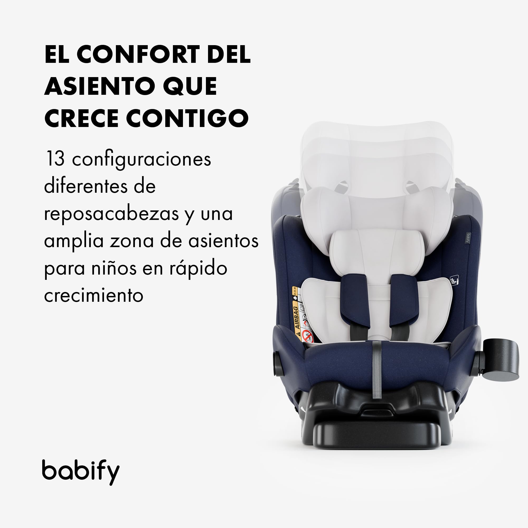 Babify Silla Coche Bebe, Sillita Coche grupo 0 1 2 3 para Niños de 40-150 cm, Asiento de Coche de Viaje Ajustable 3 en 1, Asiento de Coche Portátil Cómodo y Duradero para Bebés y Niños