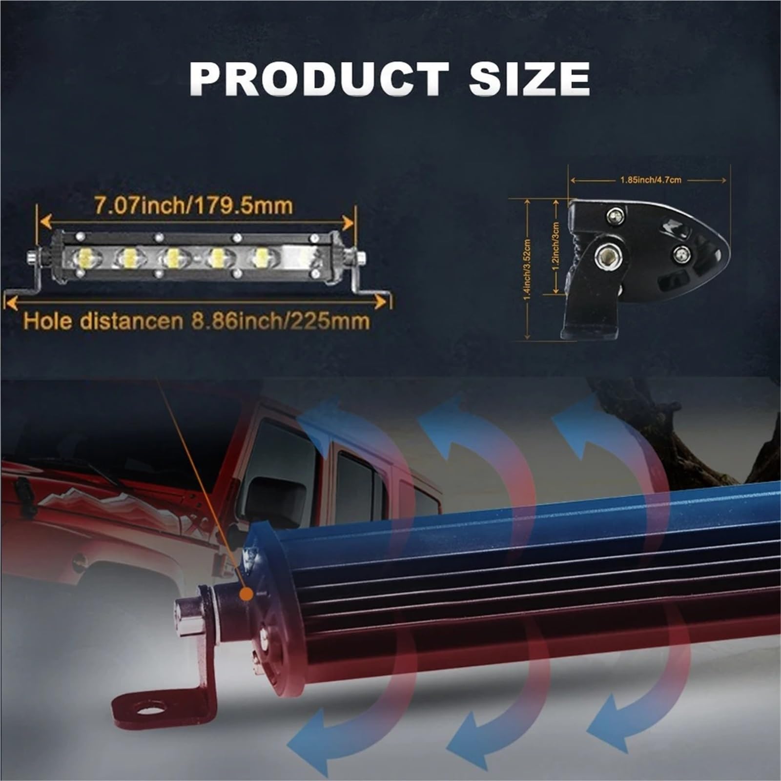 Faro antiniebla LED 8D 8 "12V 24V Foco Barra De Luz LED Offroad Delgada Obra Para Camión Atv Coche Conducción Accesorios Antiniebla 4x4