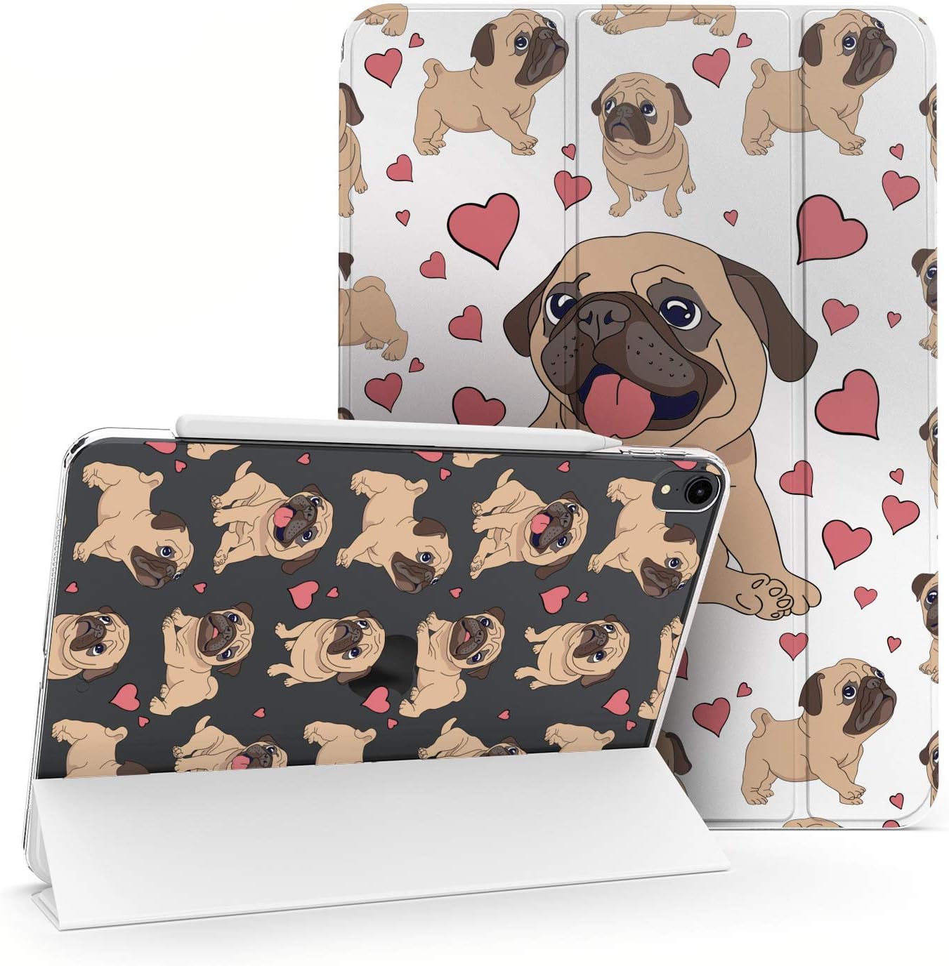 Case for iPad Pro 13 M4 Air M2 11 2024 4th 10.9 2022 10.2 12.9 10.5 9.7 Mini 6 5 4 3 2 1 Kawaii Lovely Girls Cute Magnetic Print Pet Pattern Closure Animals Dog Stand Pug Slim fit Design