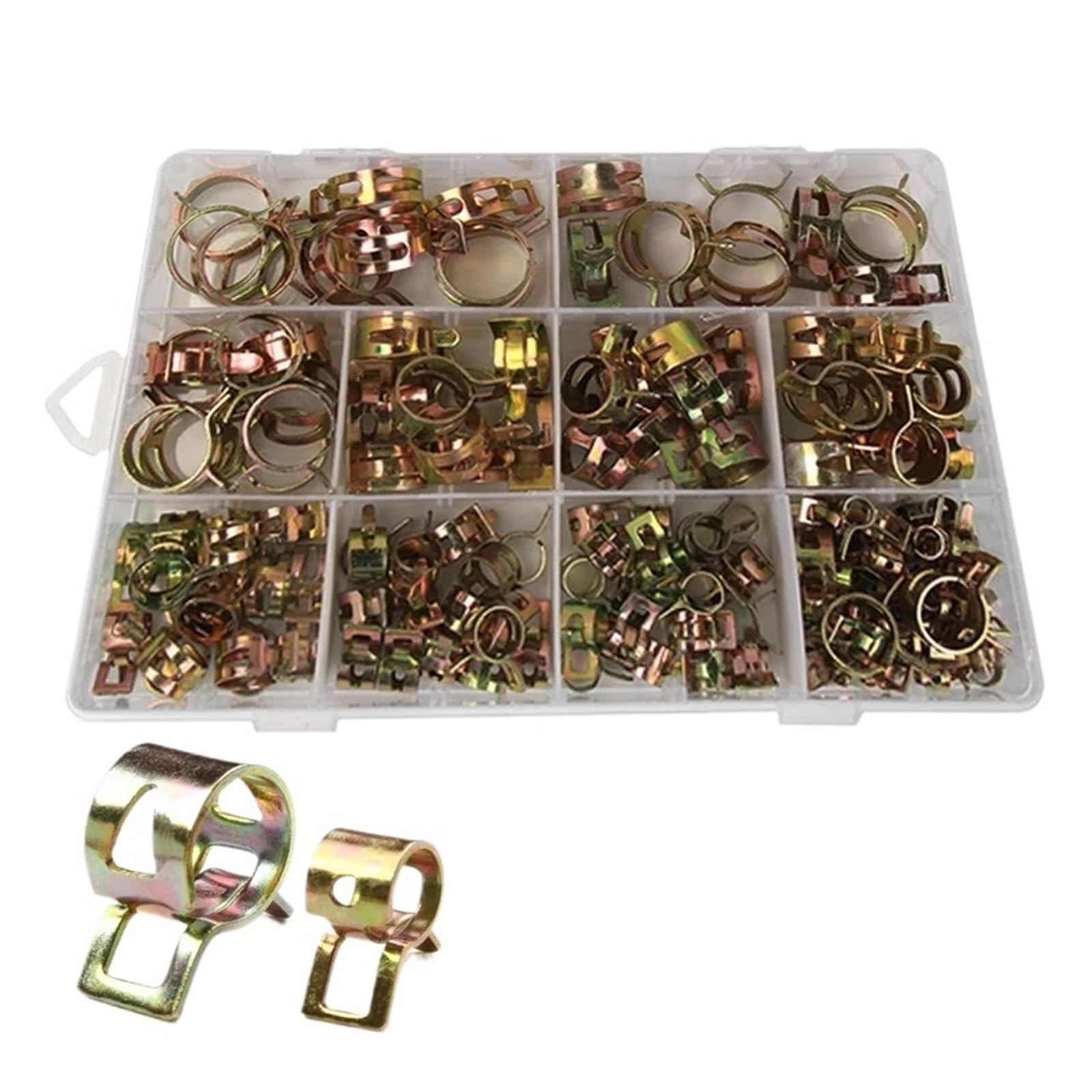 75/100/155 clips de resorte for manguera 6 a 22 mm, abrazaderas for tuberías combustible/aceite/agua(155pcs 6-22mm)