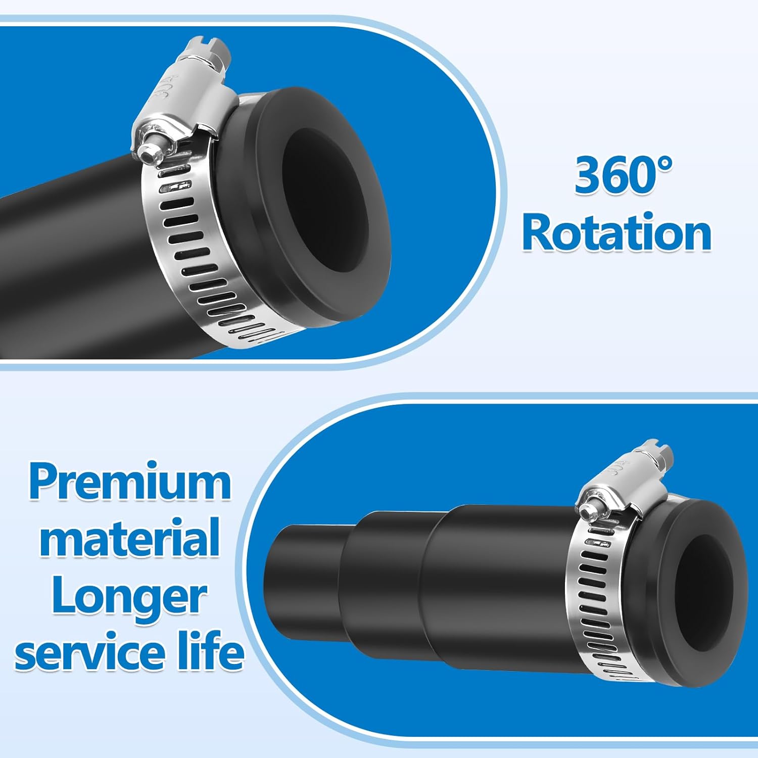 Dishwasher Drain Hose Adapter Compatible with Insinkerator Garbage Disposals, Dishwasher Drain Connector Compatible Include 1 Inlet Connector, 3 Spring Clamps, and 1 Hose Clamp
