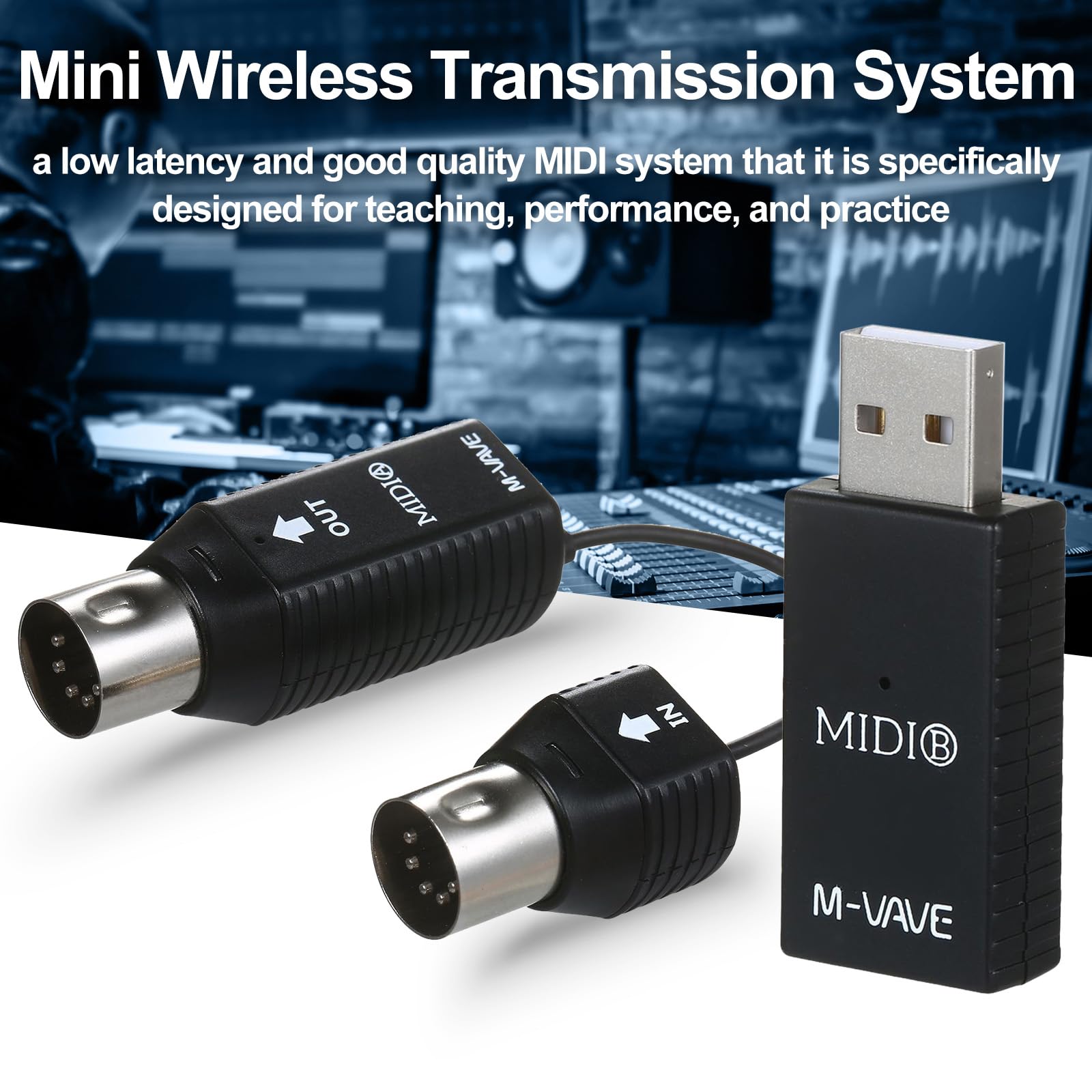 Collega qualsiasi dispositivo MIDI MIDI senza fili Adattatore wireless MIDI Cavo MIDI system di trasmissione senza fili Adattatore MIDI MS1 Mini system di trasmissione