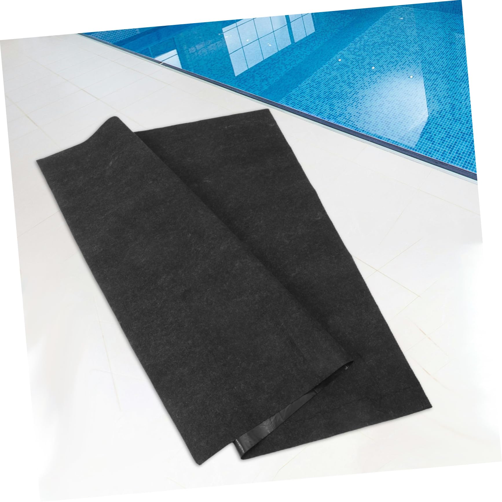 ibasenice Tapis de Spa Carré 1 Pièce en Feutre PE Noir pour Sol