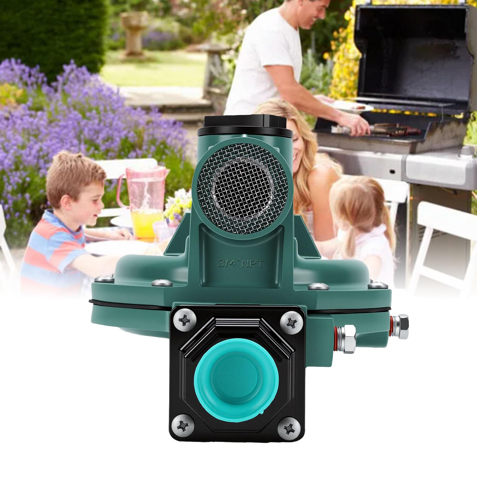 Regulador de Gas de Segunda Etapa, Salida Ajustable de 3/4 Pulgadas para Generador de Calentador, Gas Natural, LP, 1 Unidad
