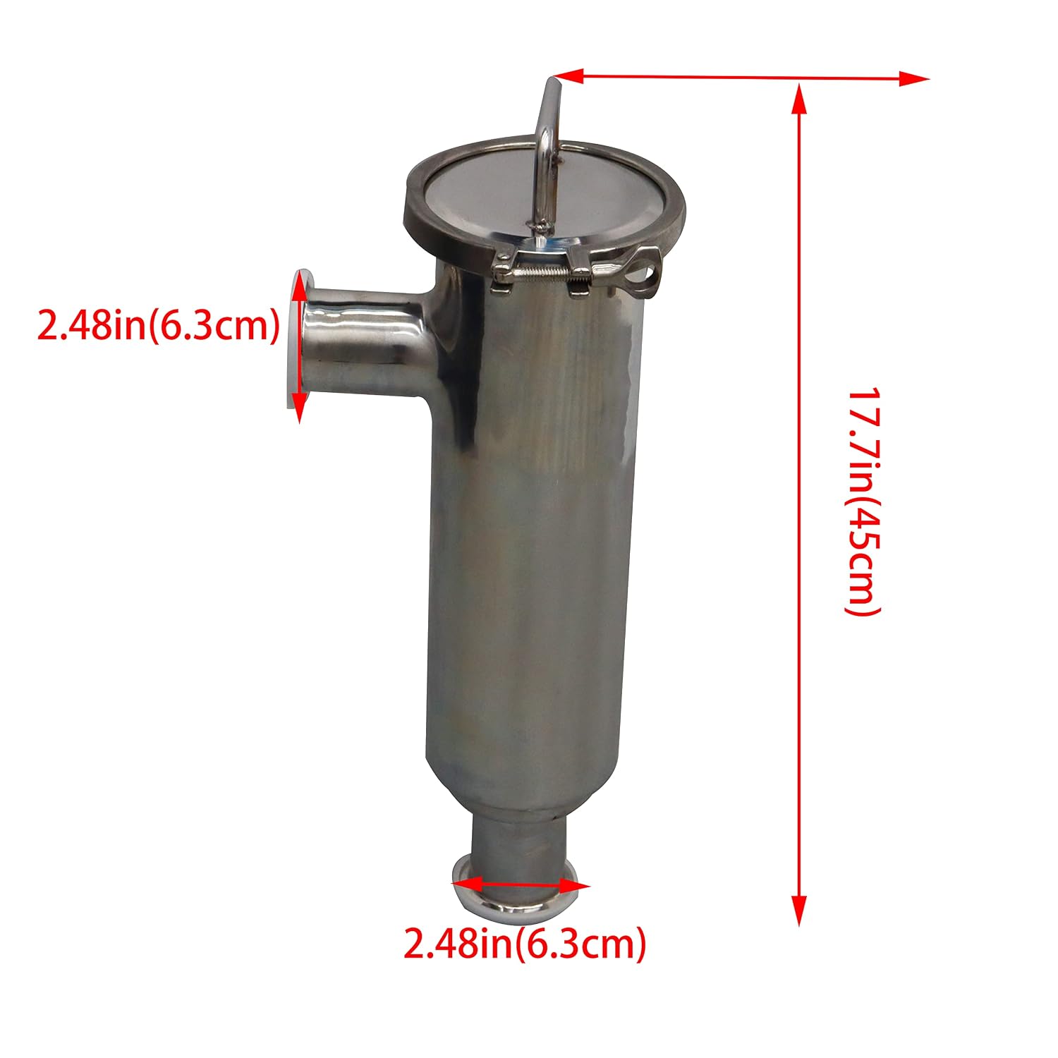 INTSUPERMAI Tri Clamp Sanitary Stainless Steel 304 2'' Strainer Filter L-Type 100 Mesh