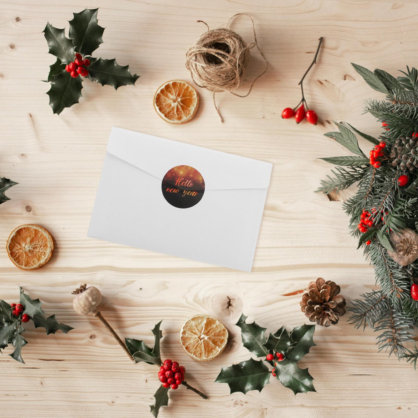 5 Sätze Neujahrsgrußkarten mit Umschlägen und Happy Year Stickern Vielseitige Faltkarten für Party Deko Familienfeiern und Persönliche Grüße Stilvolles Design Handschriftlich