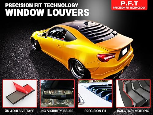 Miniatura 7 de IKON, cubierta parasol para 2016-2017 Chevy Camaro, para vidrio trasero, de estilo