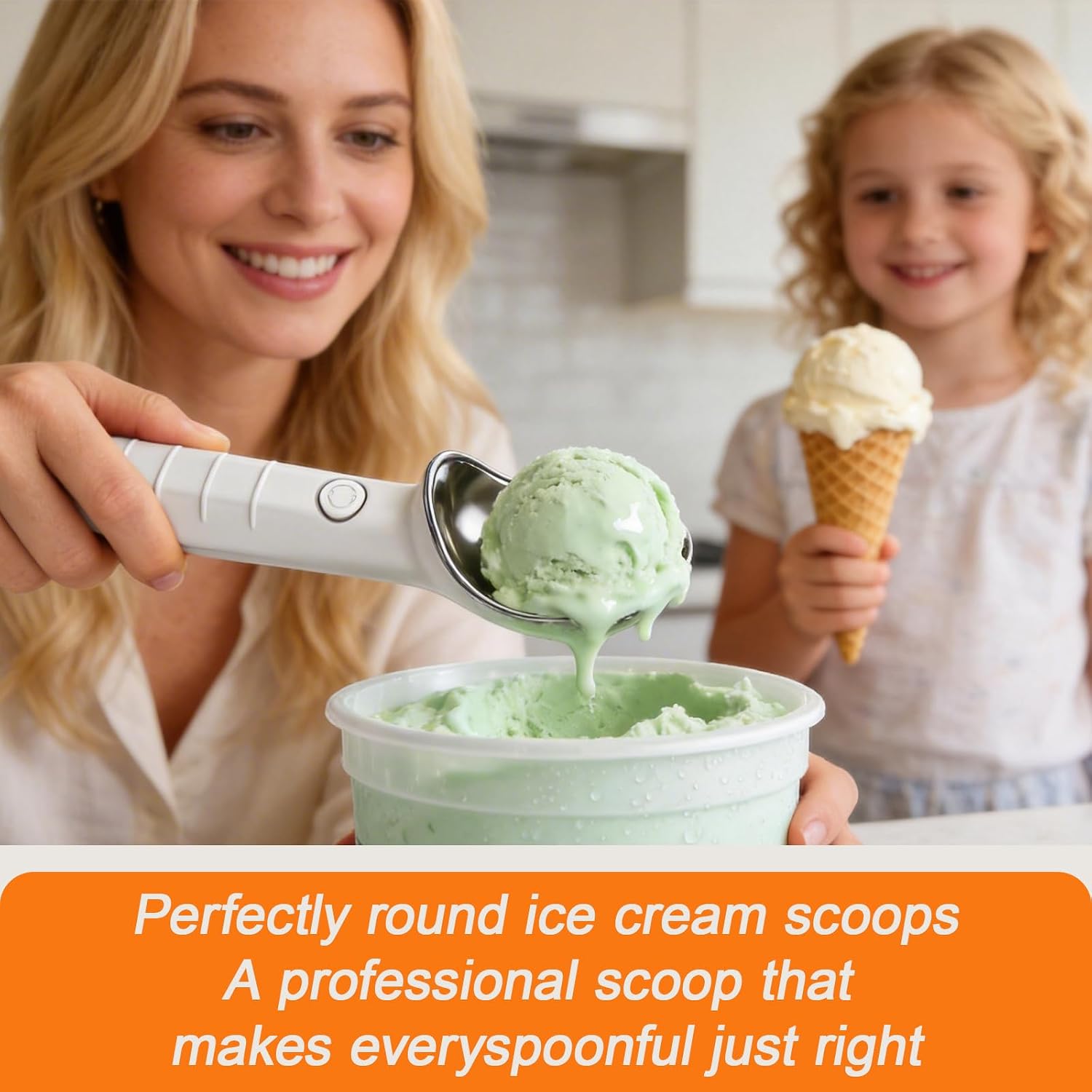 Heated Ice Cream Scoop, Fast Heating Electric Scooper, Rechargeable