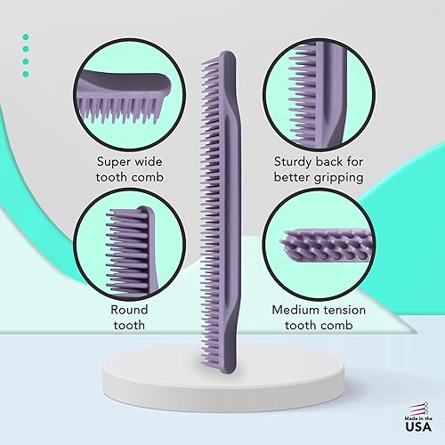 Miniatura 48 de Allegro Combs Peines de dientes anchos #70 para definir el peine de 3 filas de dientes anchos para cabello rizado, peine para mujeres, estilistas