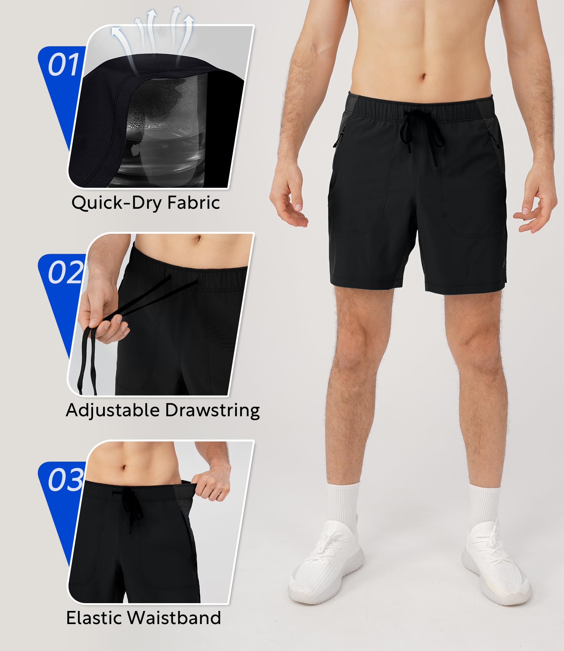 Separatec Pantalones cortos de correr 2 en 1 para hombre con forro de compresión con soporte en U, pantalones cortos de secado rápido para entrenamiento atlético y gimnasio