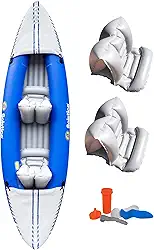 Solstice Caiaque inflável para todos os níveis de habilidade (construção pesada) | Para recreação e desempenho | Com assentos acolchoados ajustáveis e acessórios para caiaque