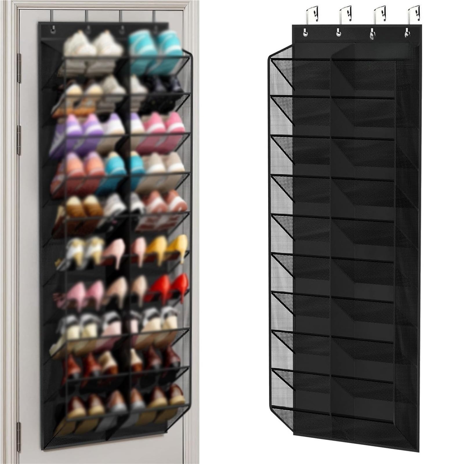 Organizador de Zapatos sobre la Puerta, Estante for Almacenamiento de Zapatos Colgante de 10 Niveles, Soporte for Zapatos Colgante
