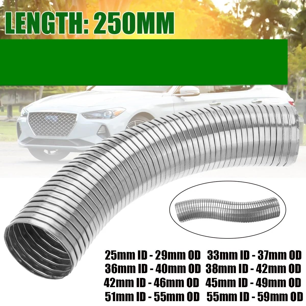 rura wydechowa Rura wydechowa ze stali nierdzewnej o średnicy 250 mm Elastyczna rura wydechowa Polylock do szybkiej naprawy wąż ogrzewania postojowego(51-55MM)