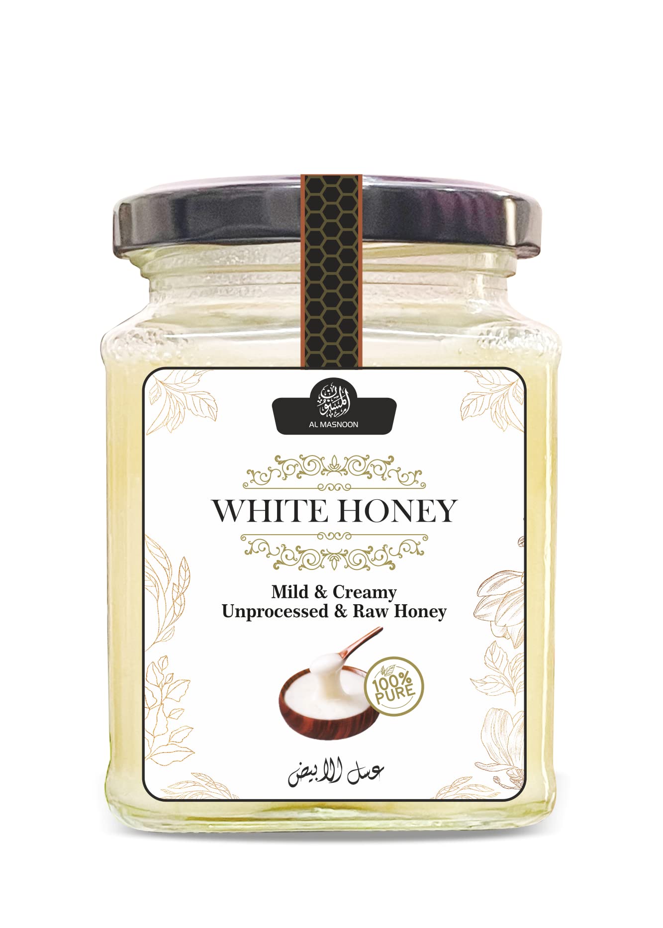 AL MASNOON White Honey/creamy & mild / 100% pure/raw & unprocessed 300g