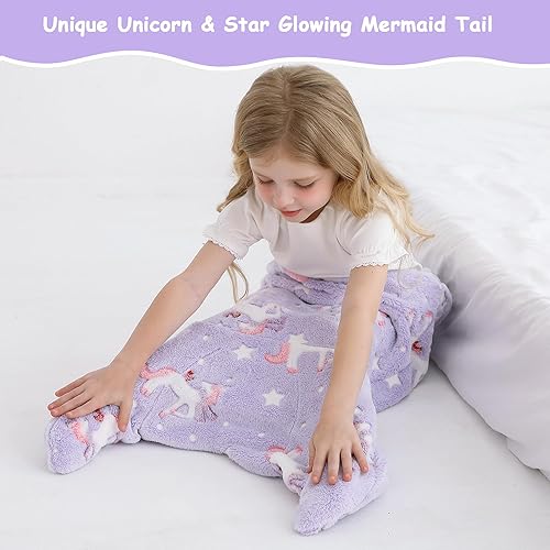 Miniatura 8 de Manta de cola de sirena para niños y adolescentes, adultos, de felpa suave de franela para todas las estaciones, manta para dormir, diseño de