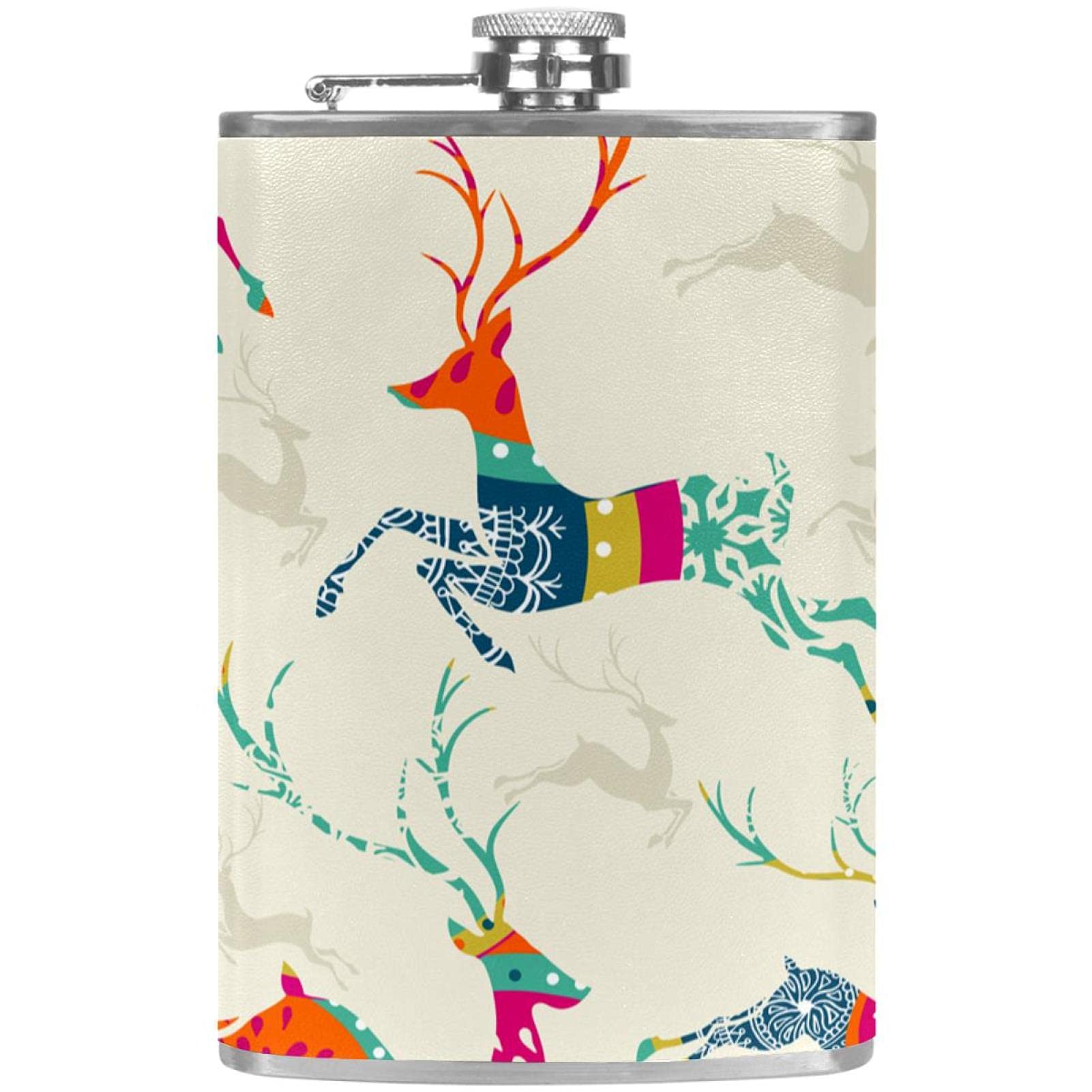 Flasque pour liqueur de camping en acier vintage élan de Noël pour vos barbecues