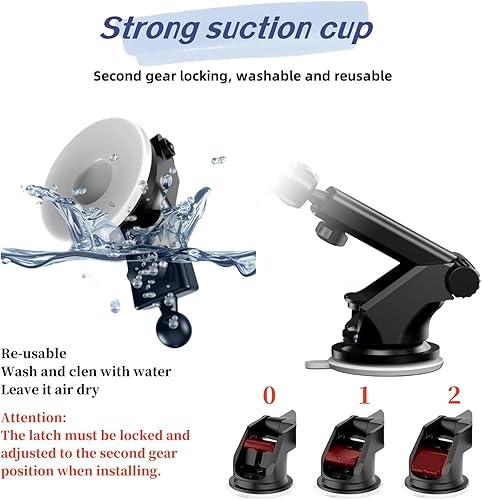 Miniatura 3 de Soporte de ventosa para monitor Apple Carplay portátil para tablero de instrumentos flexible, soporte mejorado para pantalla de juego de automóvil,
