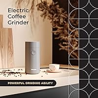 Vista 2 de MuellerLiving Molinillo de café eléctrico para especias, nueces, hierbas y granos de café, cuchilla afilada, acero inoxidable - gris