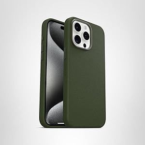 OtterBox iPhone 15 Pro Max Symmetry Series Cactus Leather for MagSafe - Cactus Grove (Green), Snaps to MagSafe, Ultra-Sleek, Raised Edges Protect Camera & Screen