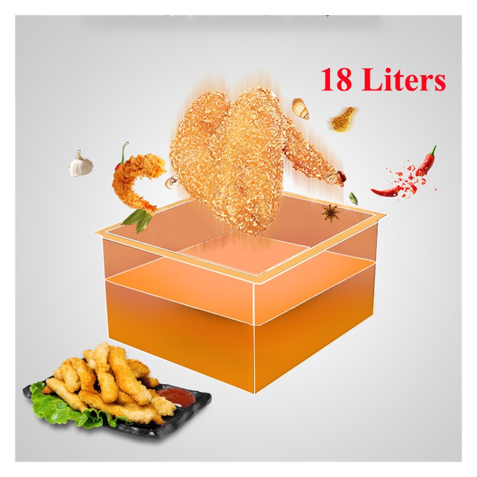 Máquina freidora de gas 18 litros, válvula aceite escritorio un solo cilindro, equipo frito francés for pollo Cocina Fácilmente Una Gran Variedad Alimentos