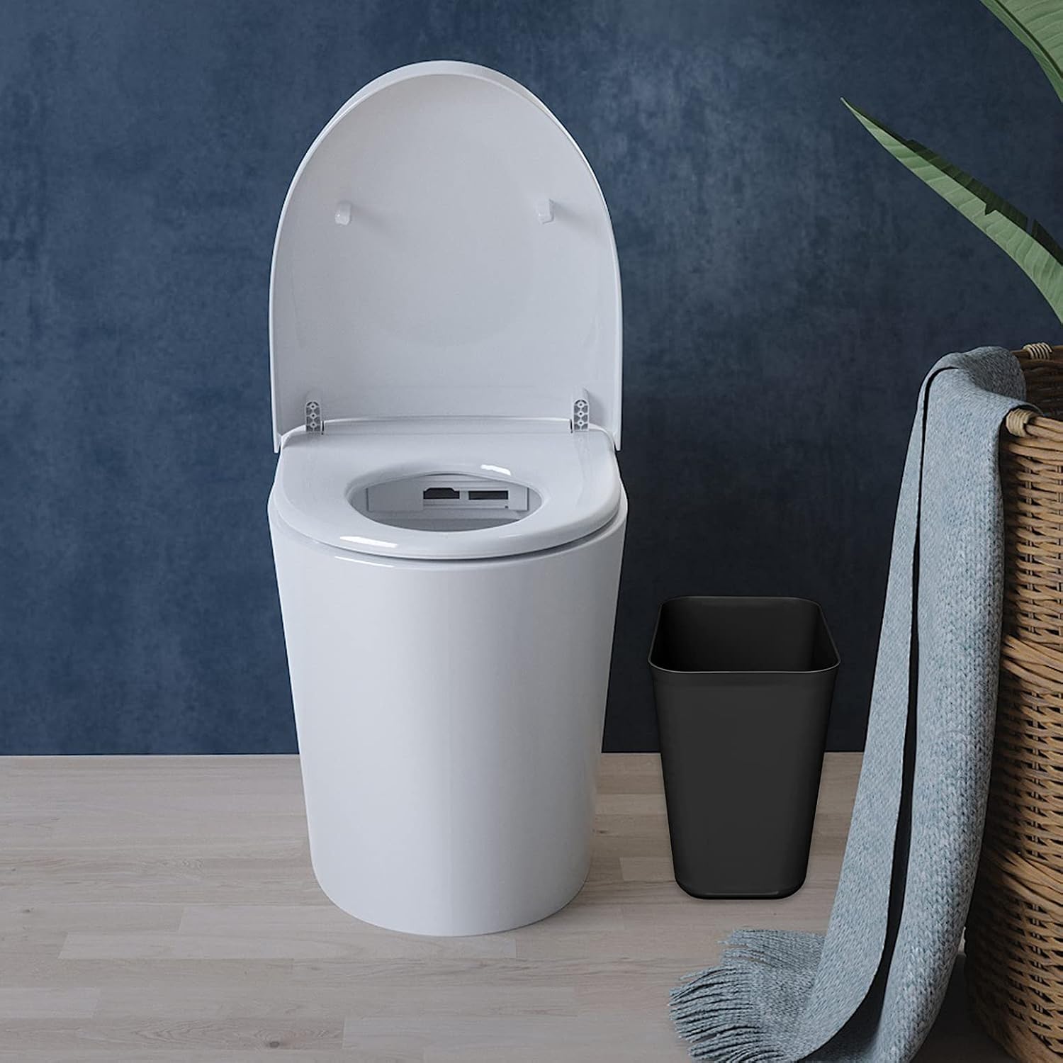 Nipogear 3.5 Gallons Efficient Trash Can Wastebasket, Fits Under Desk, Kitchen, Home, Office (Black, 3.5 Gallons): Industrial & Scientific