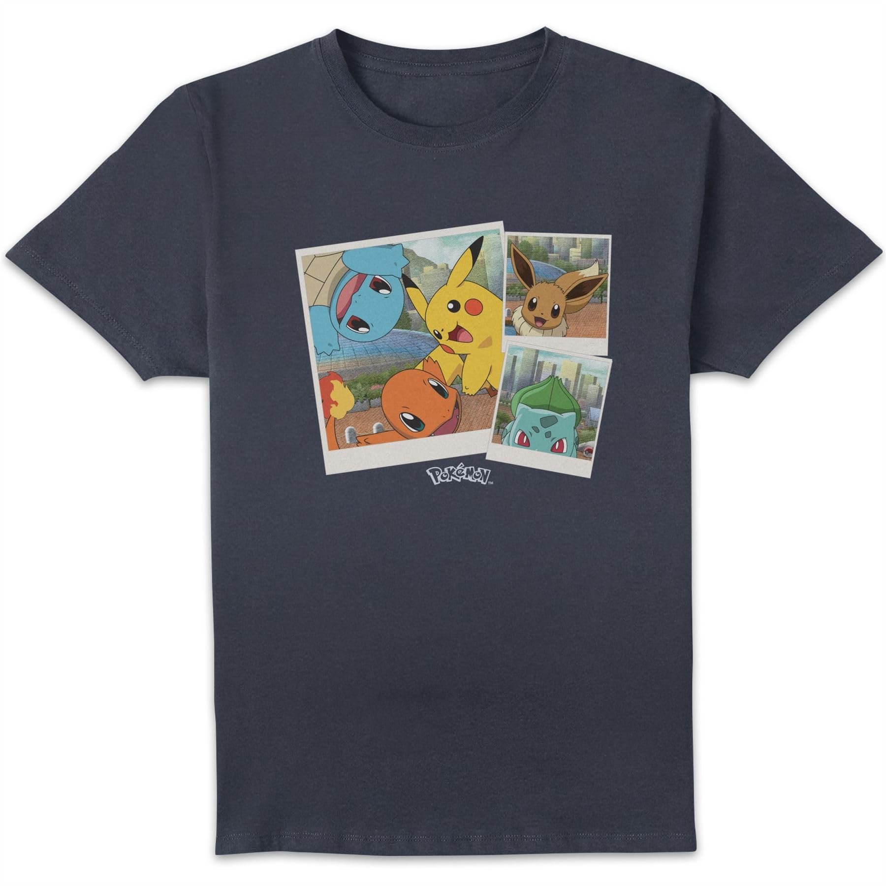 Zavvi Unisex Multi Official Pokémon Walking Along The Waterfront T-Shirt Mens Navy - L