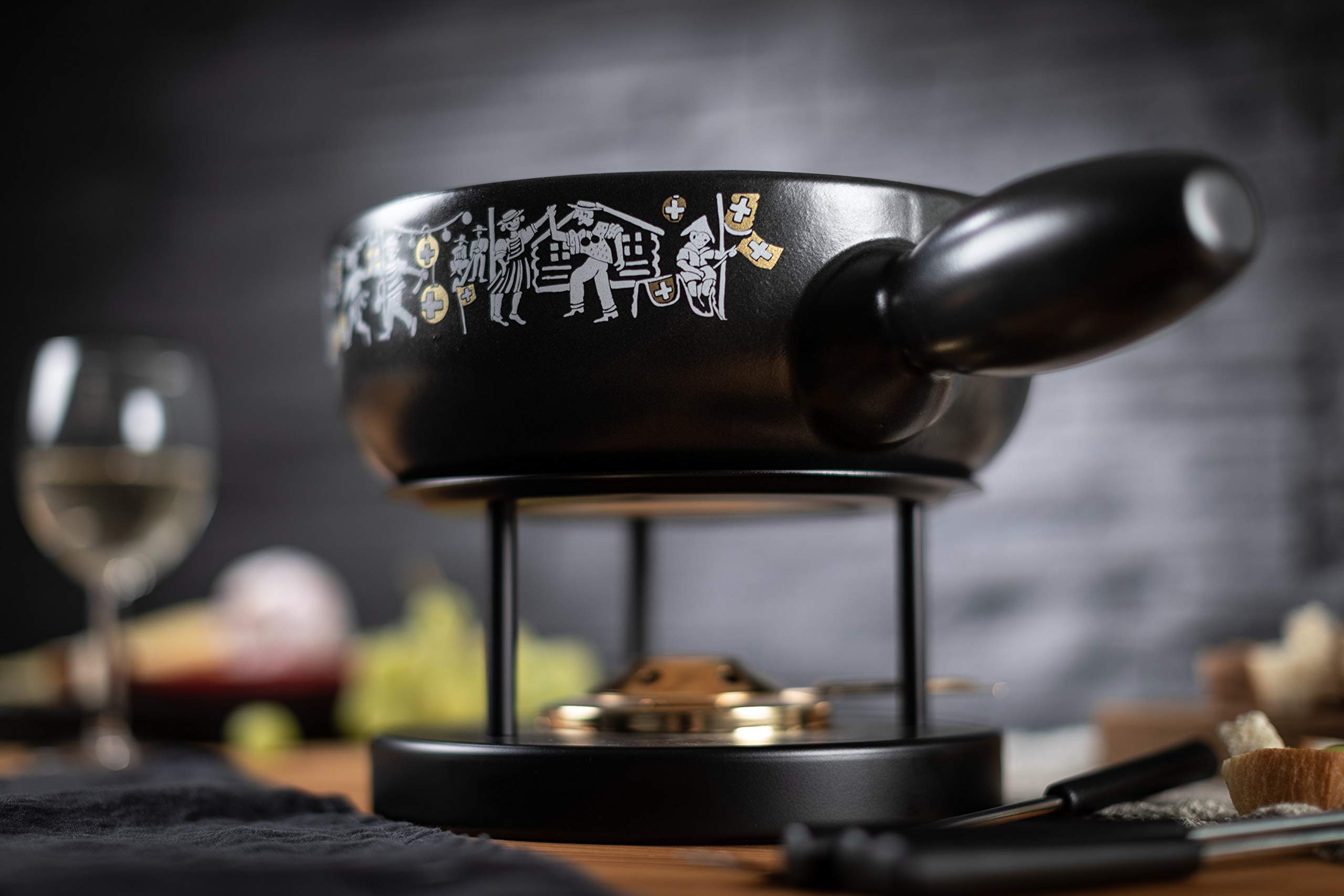 Caquelon Per Fonduta KUHN RIKON - Nero 23 Cm In Argilla Per Induzione | Per 4-6 Persone - Foto 9