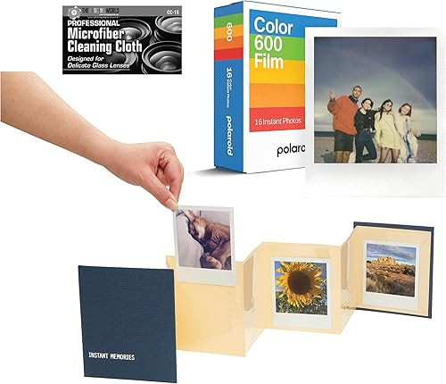 Polaroid - Película de color para cámaras Polaroid 600 y Polaroid Now, Lab y OneStep, paquete doble, con álbum de recuerdos instantáneos y paño de