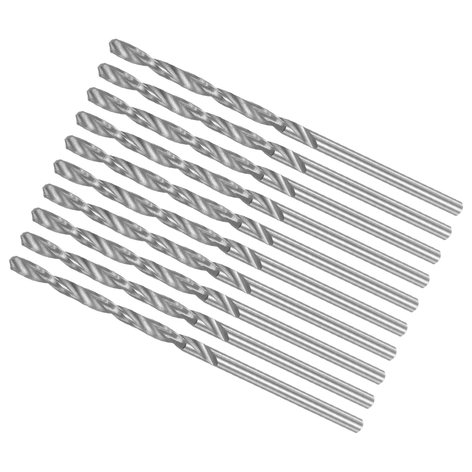 CoCud Micro Drill Bits, 2.25mm Drill Diameter 58mm Total Length, 6542 High Speed Steel Fully Ground Twist Drill Bit - (Applications: for Copper Metal Wood), 10-Pieces