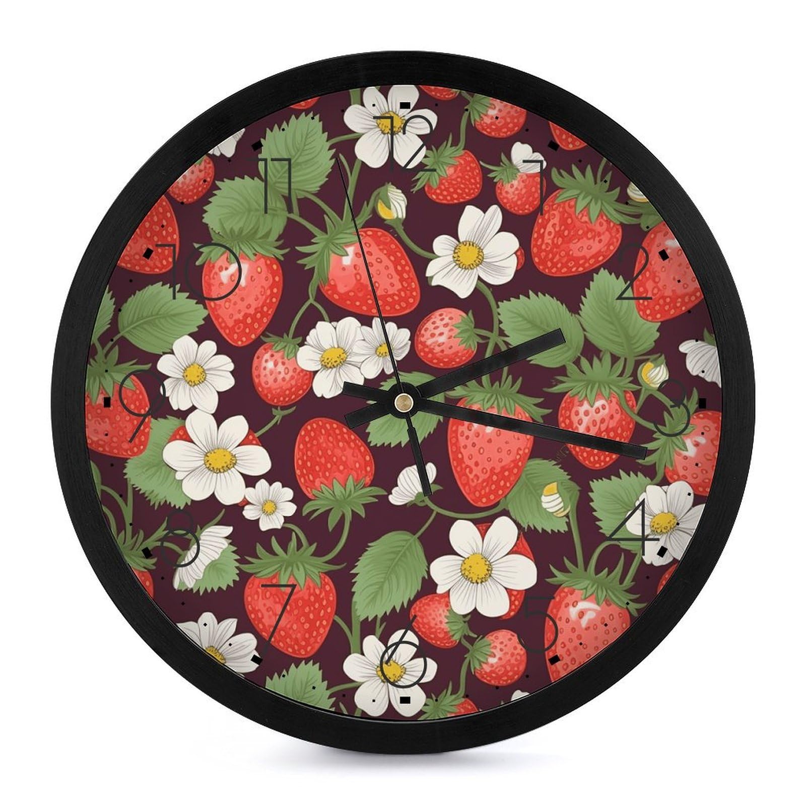 Horloge murale fraise silencieuse pour retrouver le sommeil en chambre