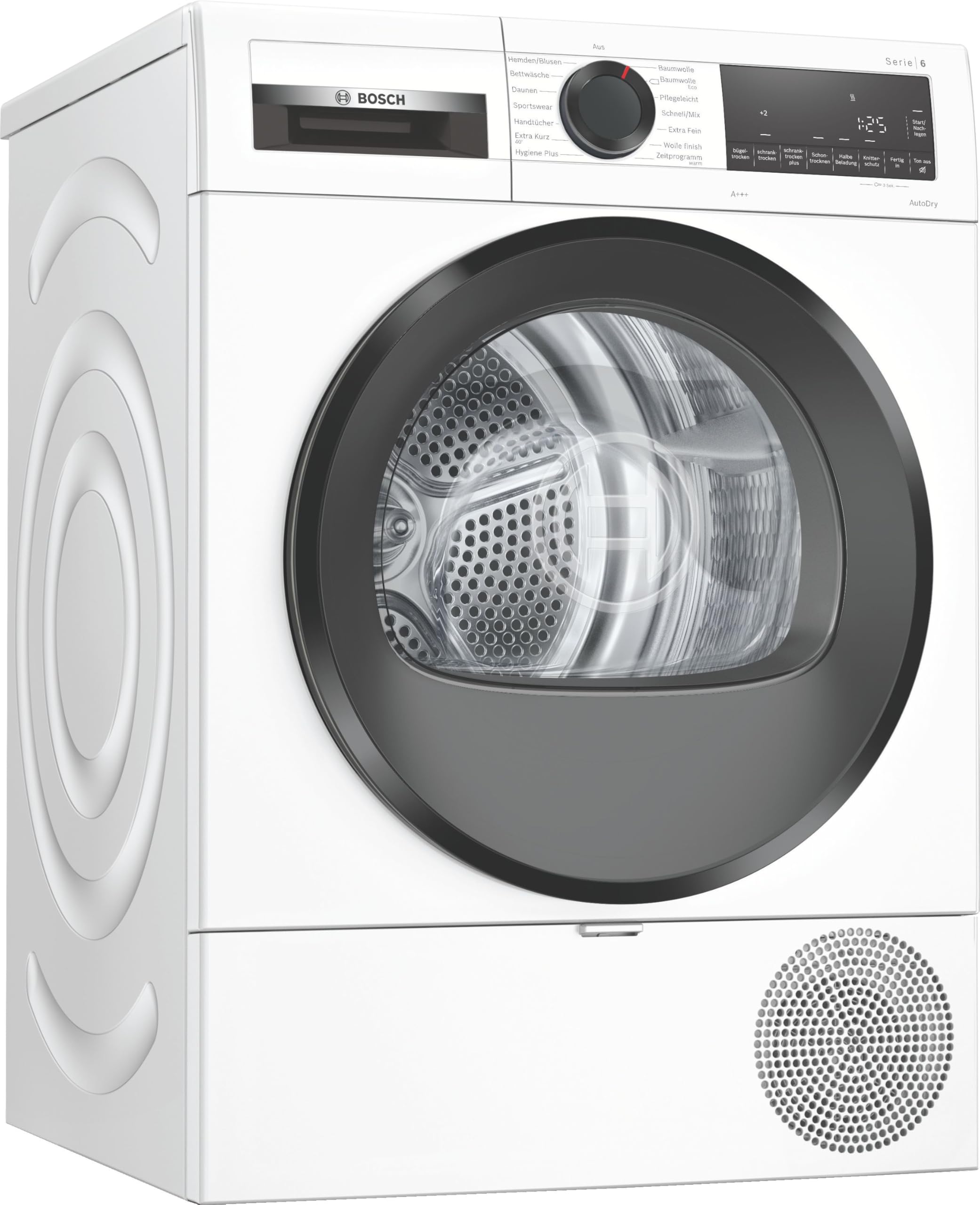 Bosch Wärmepumpentrockner für 8 kg Wäsche, Serie 6, A+++, 176 kWh/Jahr, Auto Dry, Anti Vibration-Design, Sensitive Drying-System, Umweltfreundliches Kühlmittel, Weiß, WQG233D40