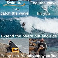 Vista 6 de Hush Bodysurfing - Tabla/plano de mano, Wiki hawaiano, avión de surf de mano, paleta de mano, planta renovable de plástico, diversión para todas