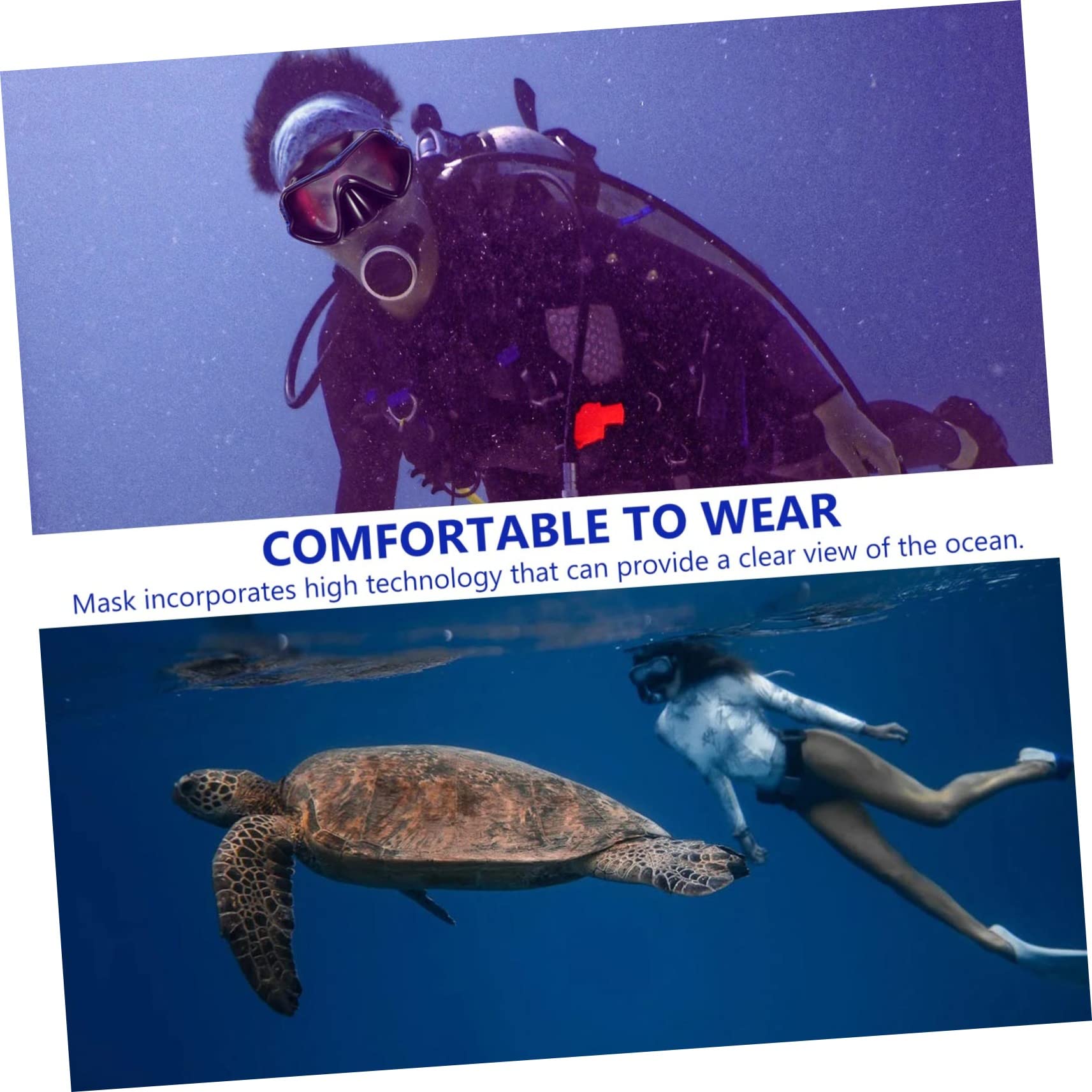 BELLIFFY 1Set Adult Snorkeling Gear Set Lightweight Mask with Compact Snorkeling Device for Ocean View for Swimming and Freediving Adventures