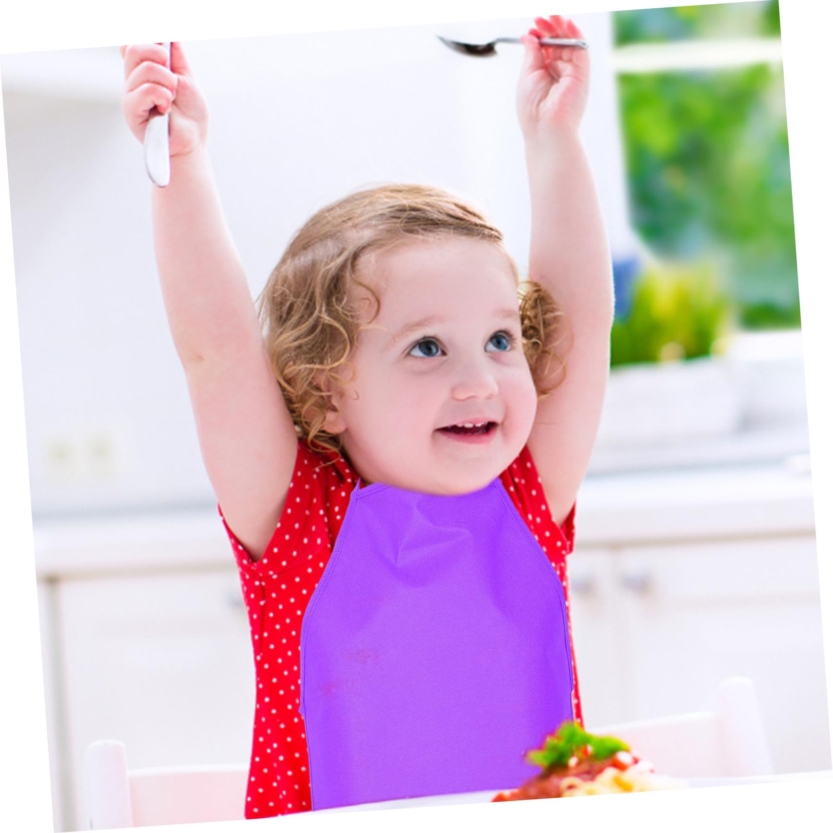 Malerschürze für Kinder aus Vliesstoff 24 Stück 33x48 Cm | Einweg Künstlerschürzen, Leicht zu Reinigen, Lange Taillenbänder, für Malen und Kochen