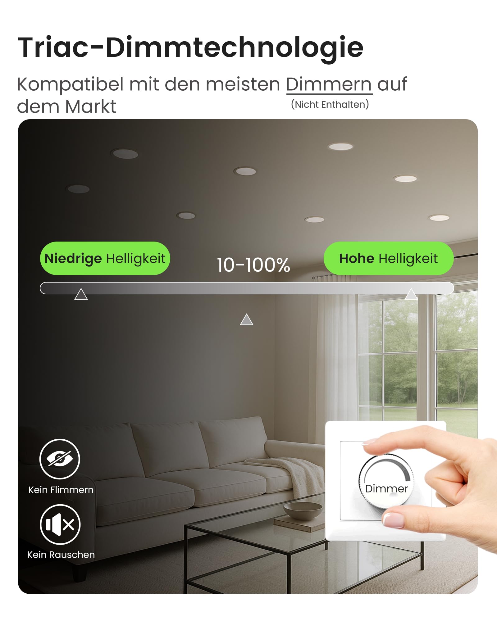 ALUSSO LED Einbaustrahler Dimmbar 15W 230V Slim Flach Deckenleuchte, 1200 Lumen Warmweiß Neutralweiß Kaltweiß Einbauleuchten 32mm Einbautiefe, IP44 Deckenspots für Badezimmer, 6er Set
