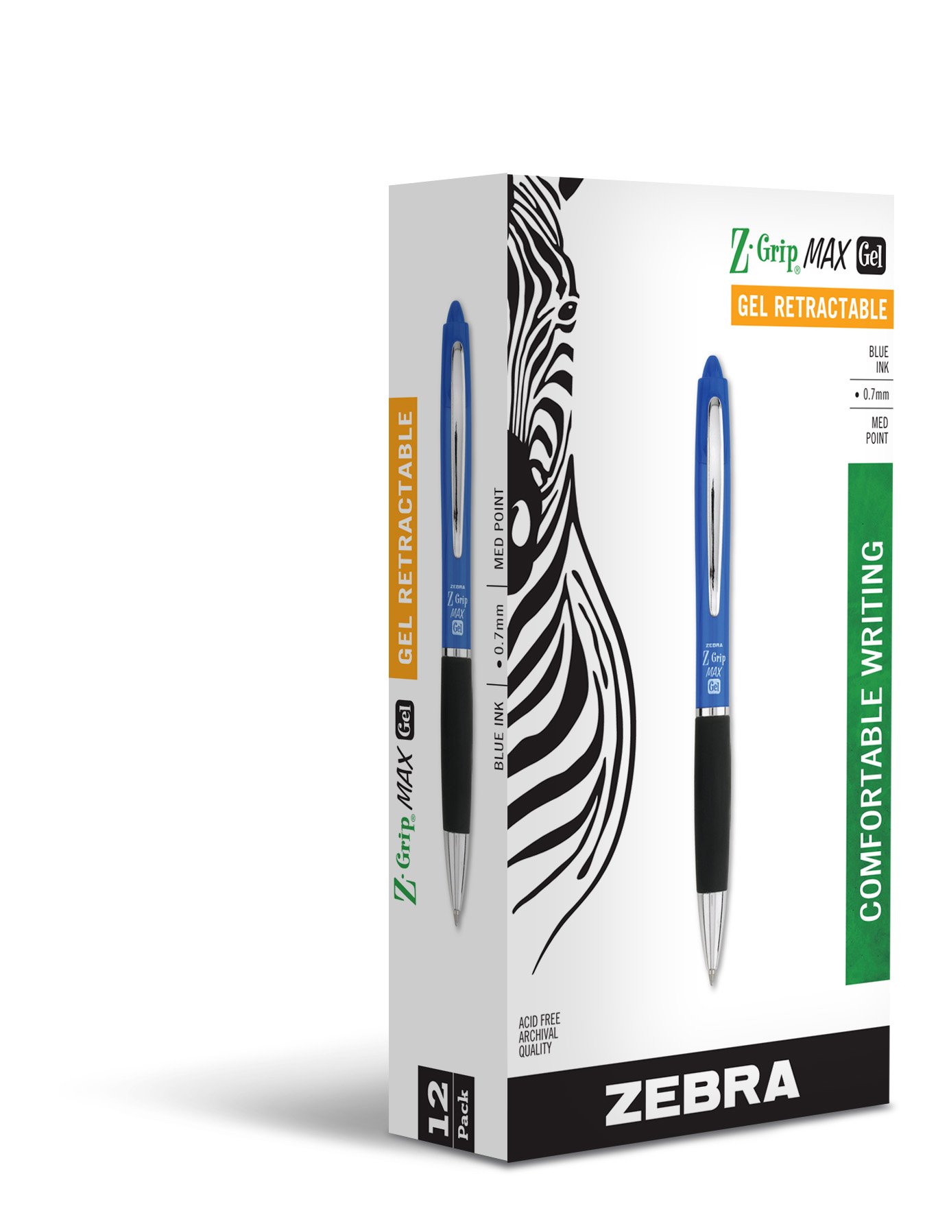 Amazon.com: Zebra Z-Grip MAX Roller Ball Gel Retractable Pen, 0.7