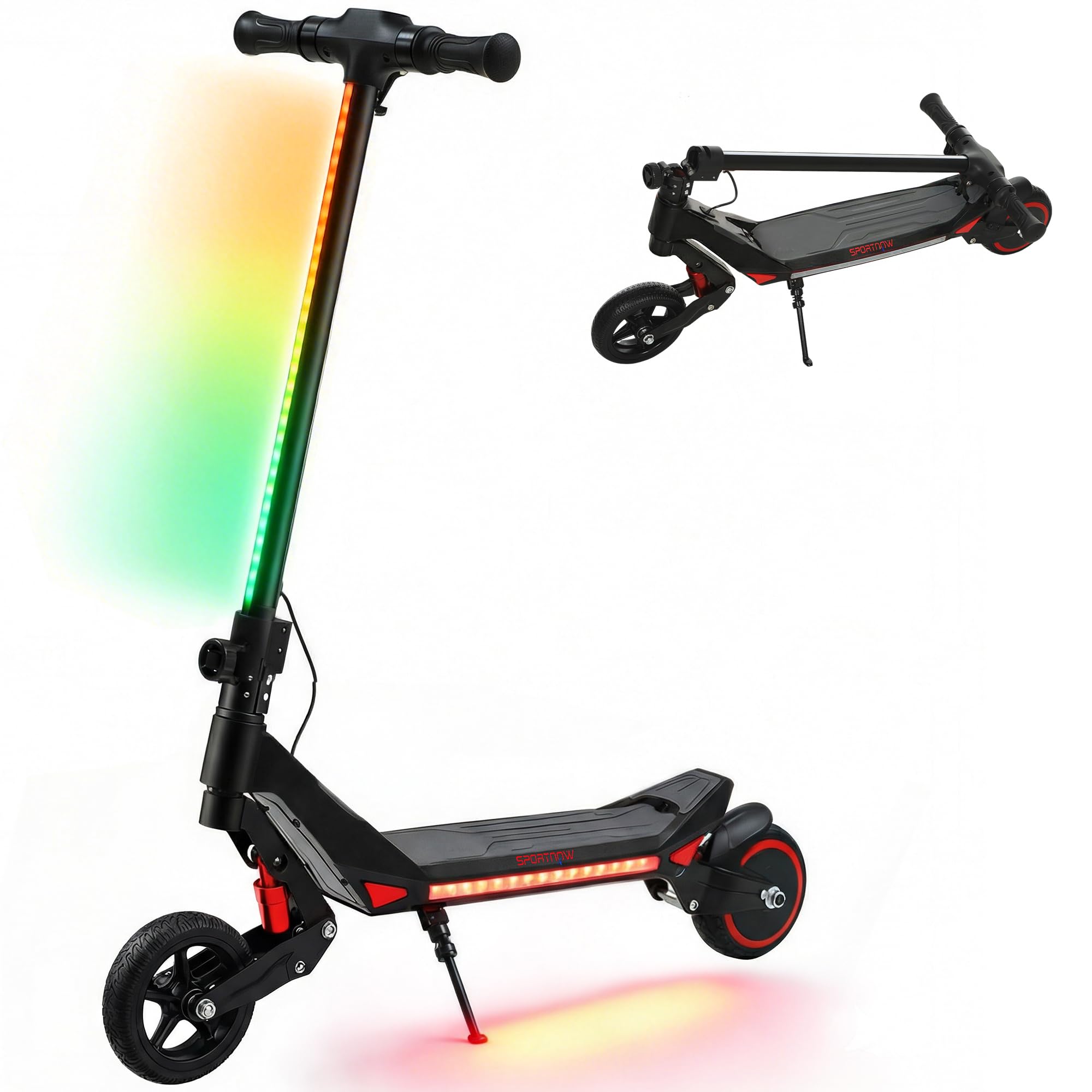 SPORTNOW Electric Scooter for Kids Dual Suspension Foldable Age 6-14 Black