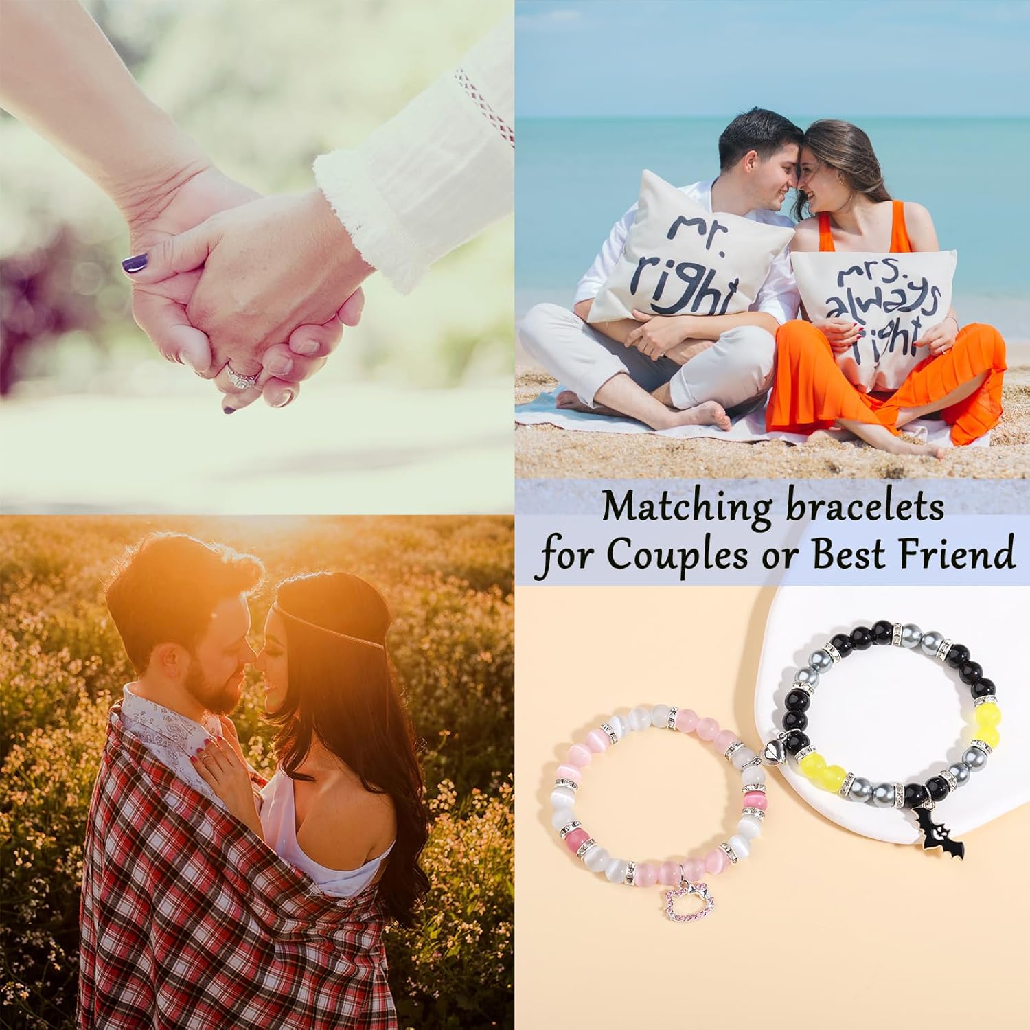 Spider Friendship Bracelets Matching Bracelets for Couples Best Friends Bff, Matching Spider Kitty Bracelet Halloween Christmas Birthday Jewelry Gifts for Women Teen Girls Bestie Gf Bf - Image 2