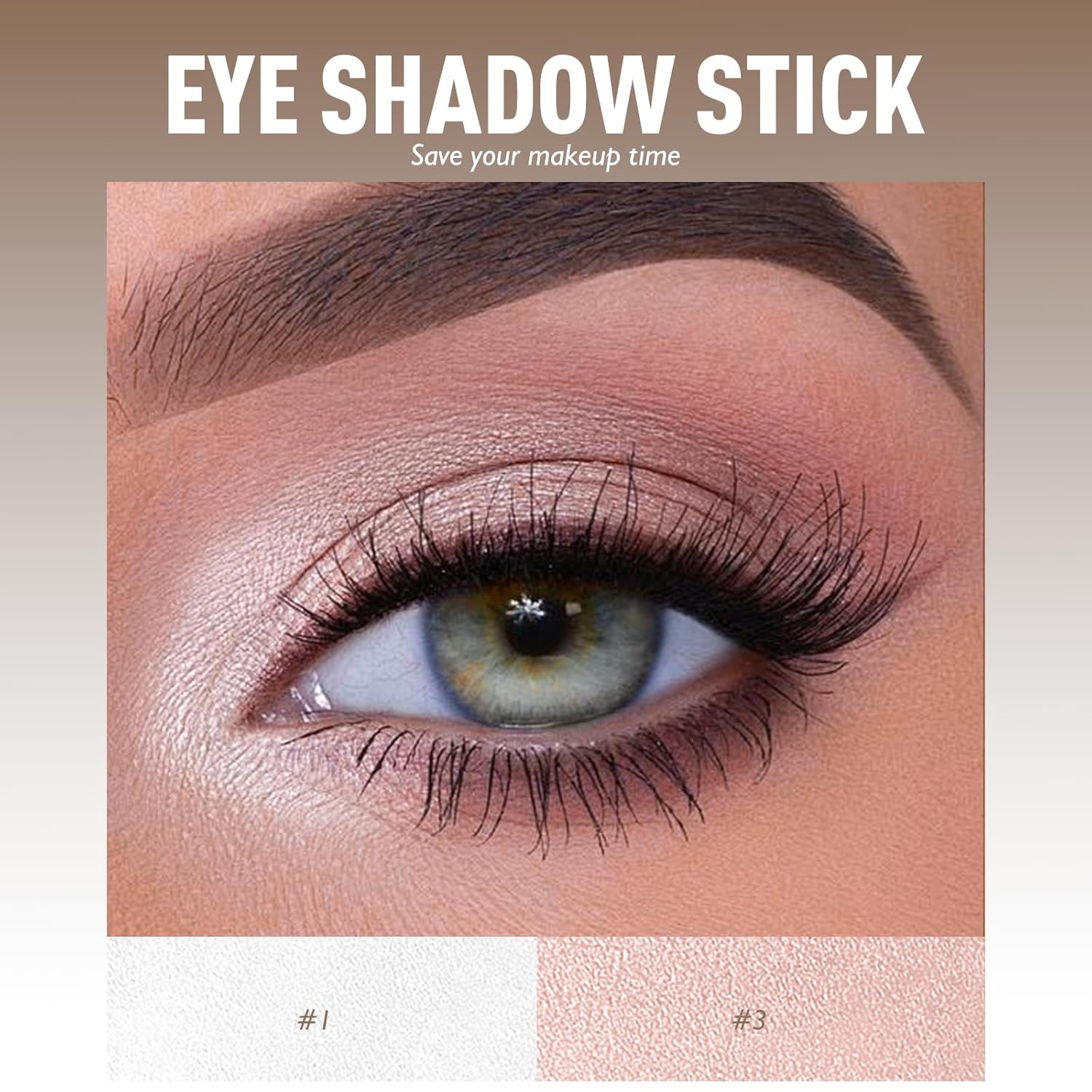 2 Colors Eyeshadow Stick Shimmer Glitter Eye Shadow Pencil Waterproof Eye Brightener Crayon Highlighter Eye Liner Pen Multi-Dimensional Buildable & Blendable High Pigmented Eyes Look Makeup, 1+3 - Image 7