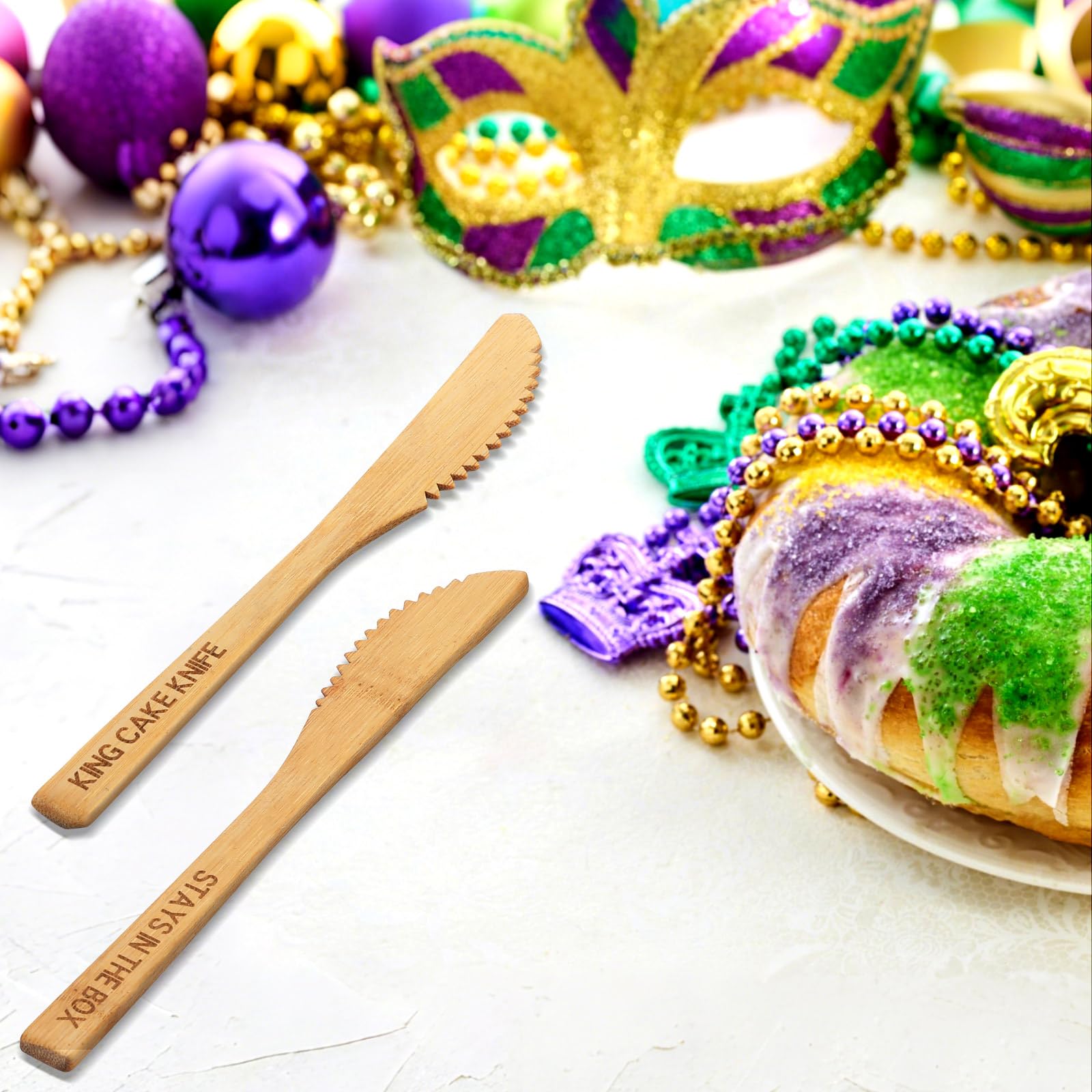 Mardi Gras King Cake Knives - 30 Pack -4