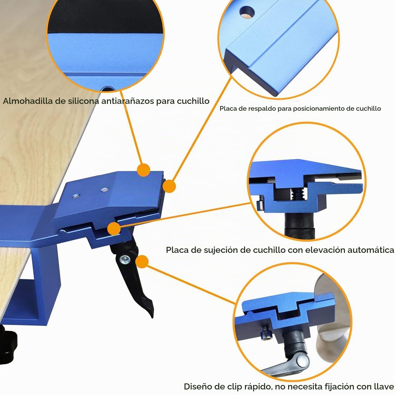 Afilador Profesional, Afilador de Cuchillos con 6 Diamantes, Kit de Sellado Abrasivo Diseño de Abrazadera Rápida, Knife Sharpener de Ángulo Fijo, para Afilado Fino y Pulido de Herramientas